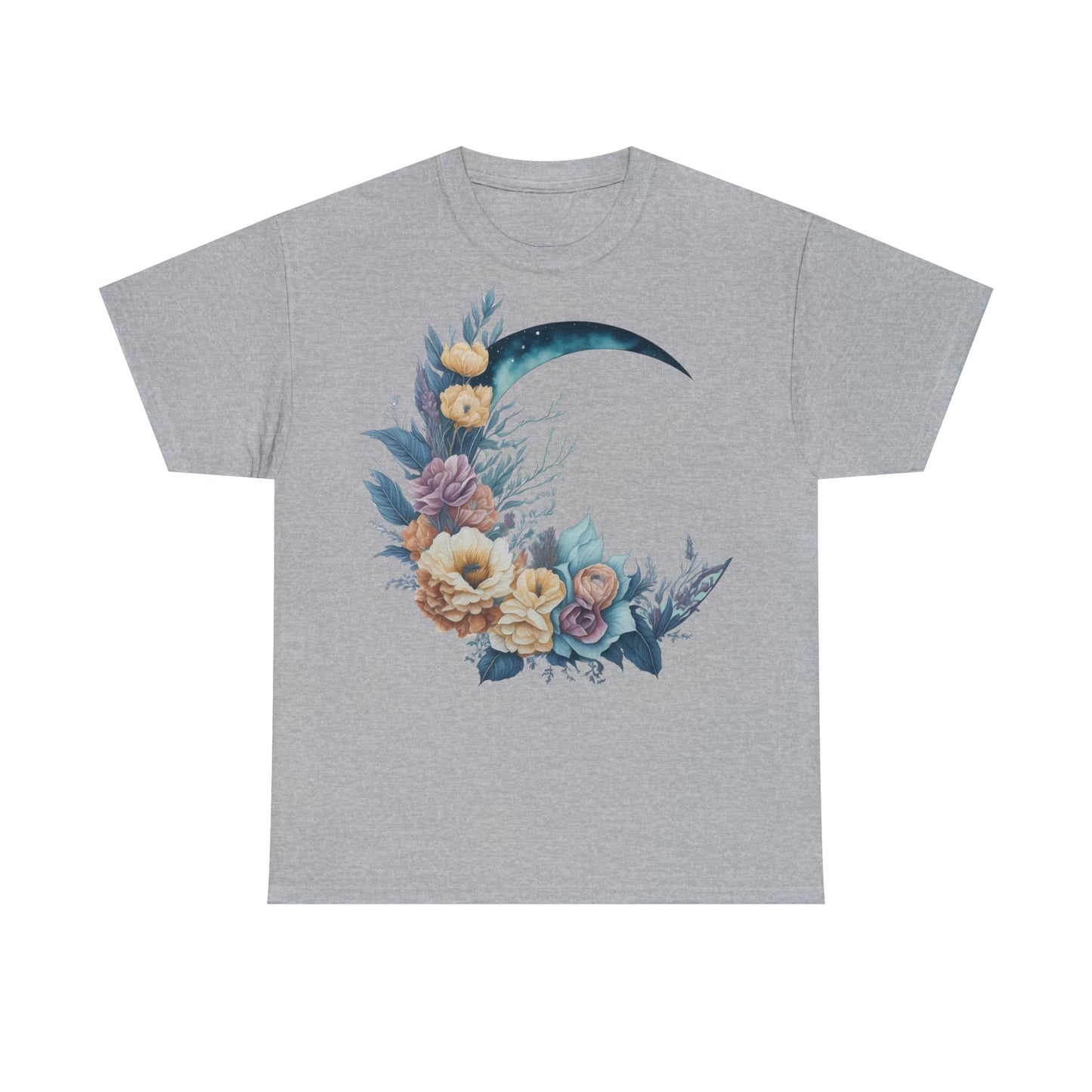 Unisex T-Shirt Mond und Wildblumen