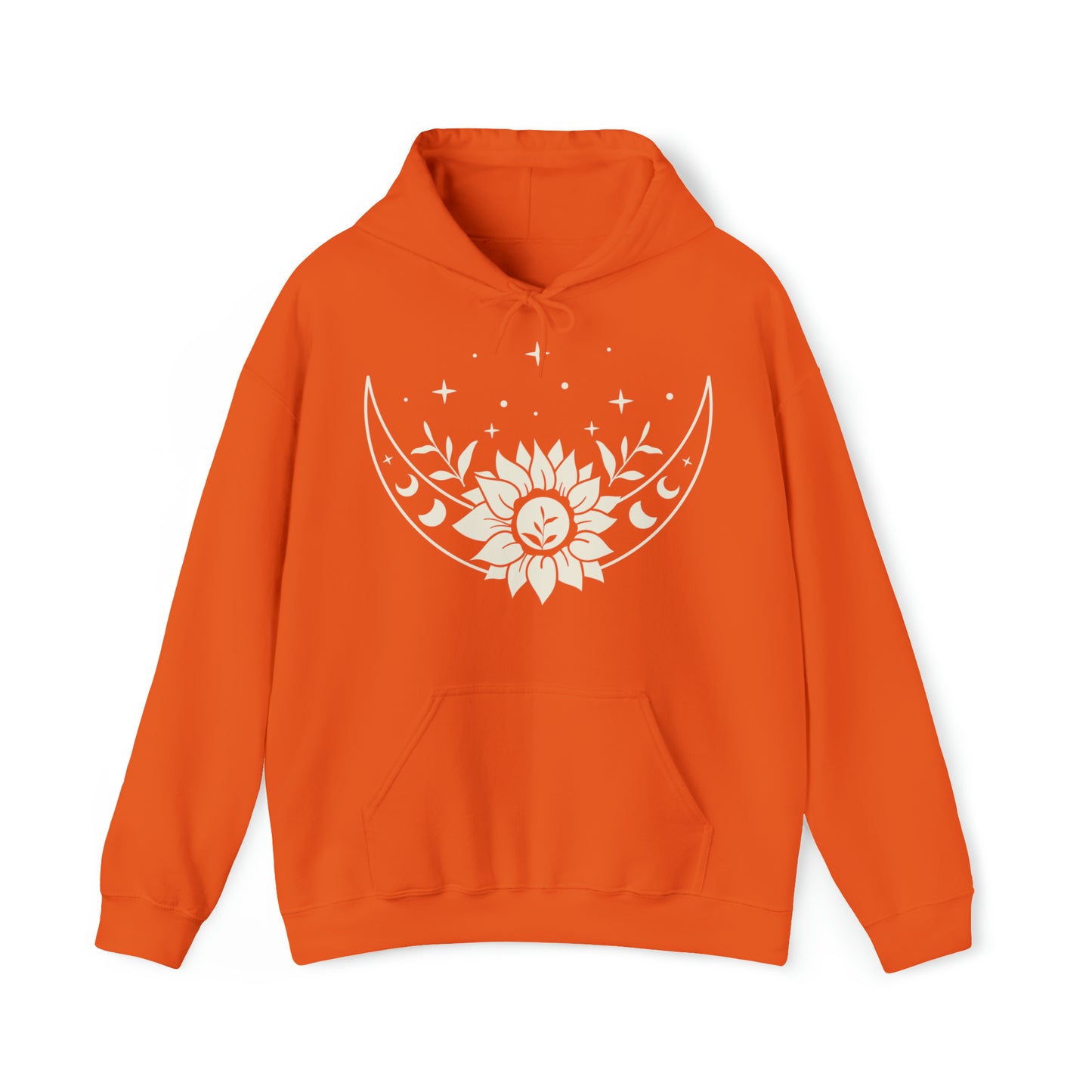 Unisex Hoodie Boho Sonnenblume Mond Mondphasen