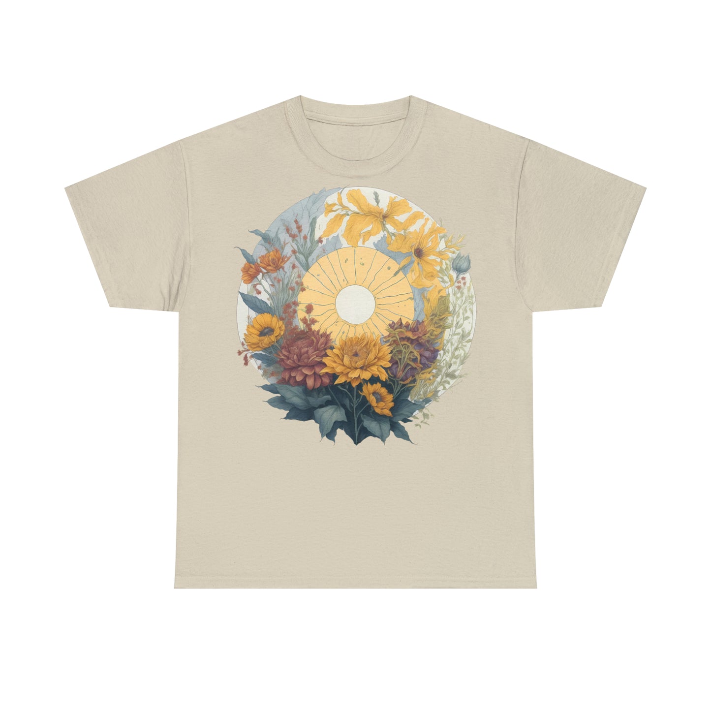 Unisex T-Shirt Sonne Wildblumen Dahlien