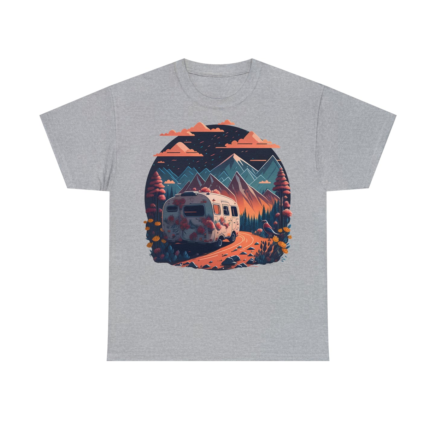 Unisex T-Shirt Wohnmobil vor Bergen