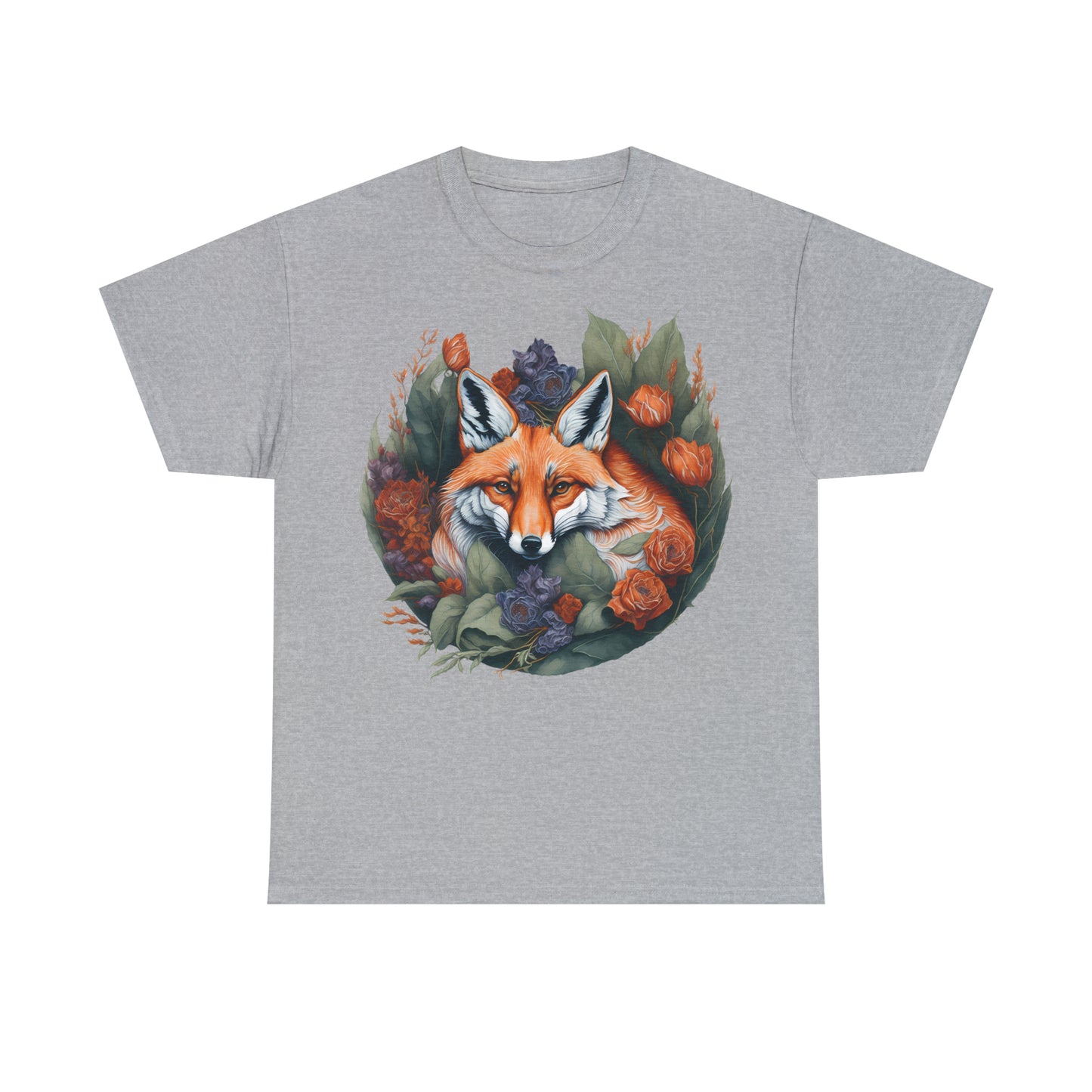 Unisex T-Shirt Fuchs und Blumen