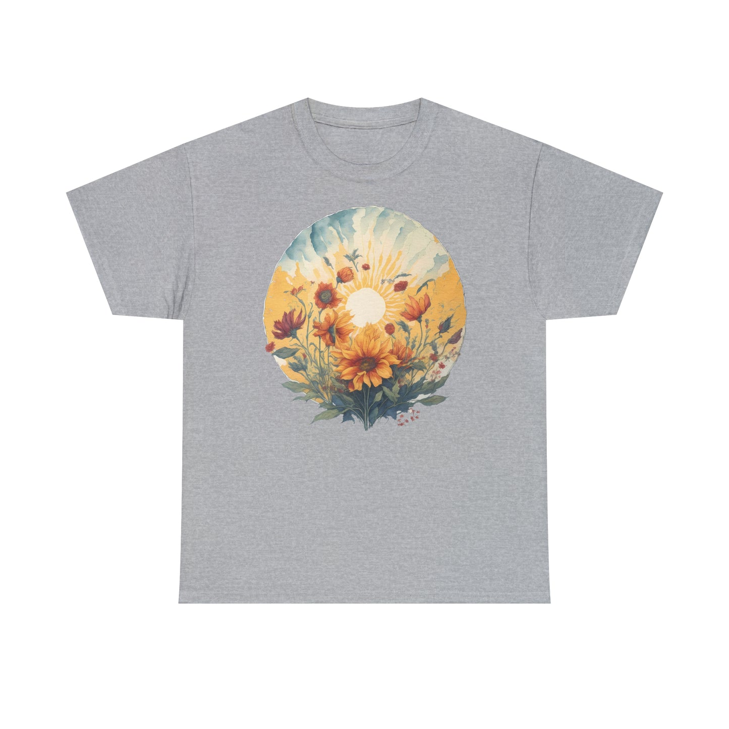 Unisex T-Shirt Sonne und Sonnenblumen