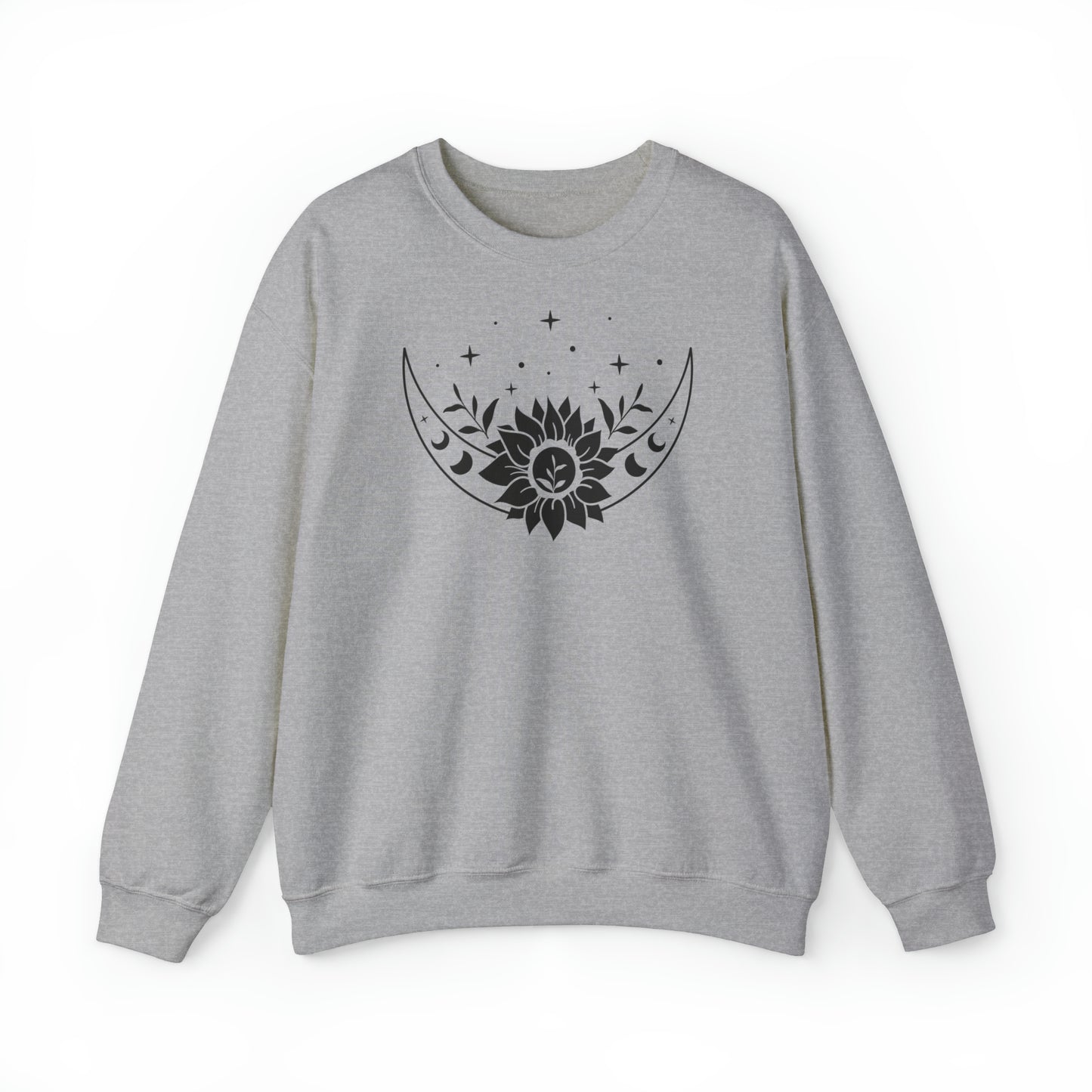 Unisex Sweatshirt Boho Sonnenblume Mond Mondphasen