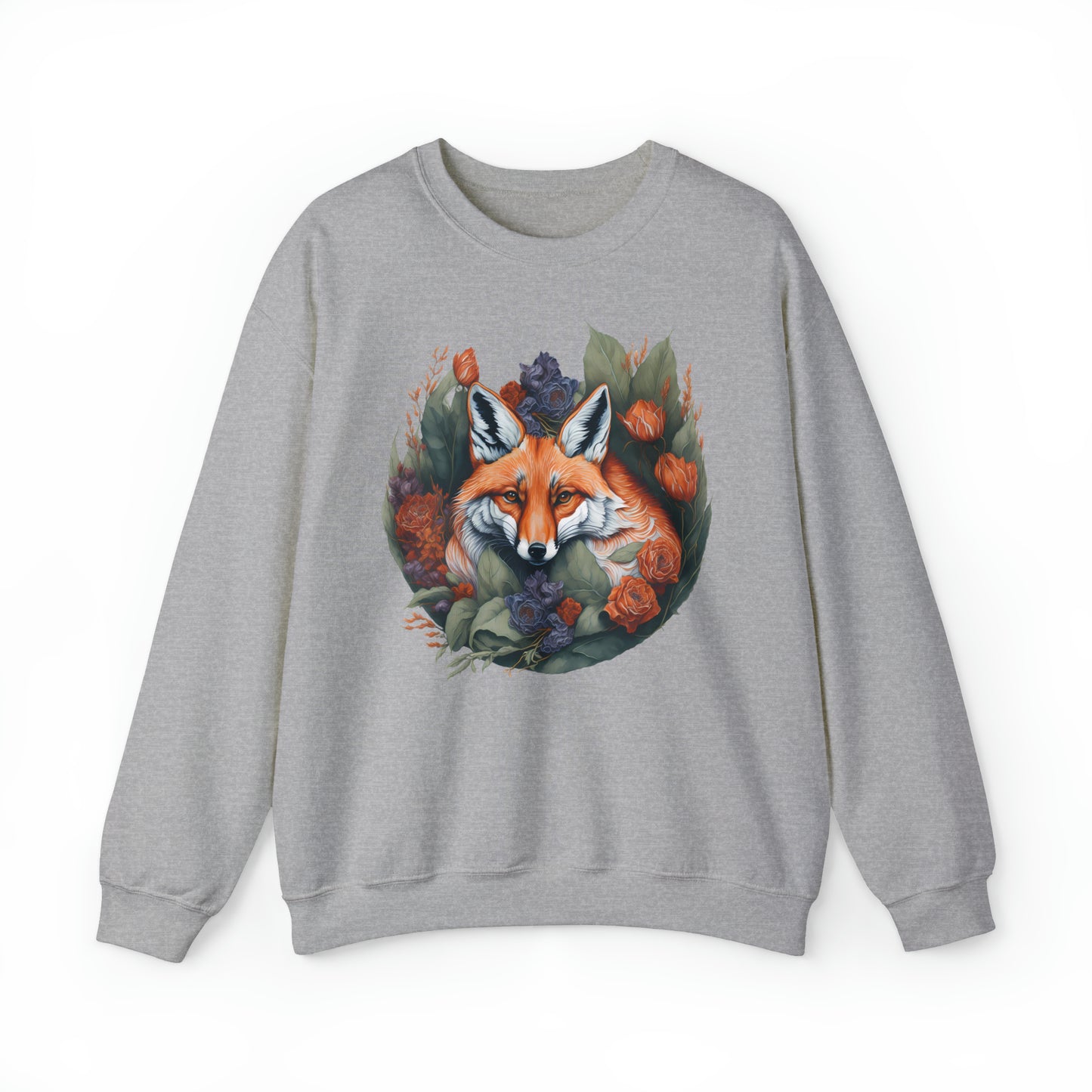 Unisex Sweatshirt Fuchs und Blumen