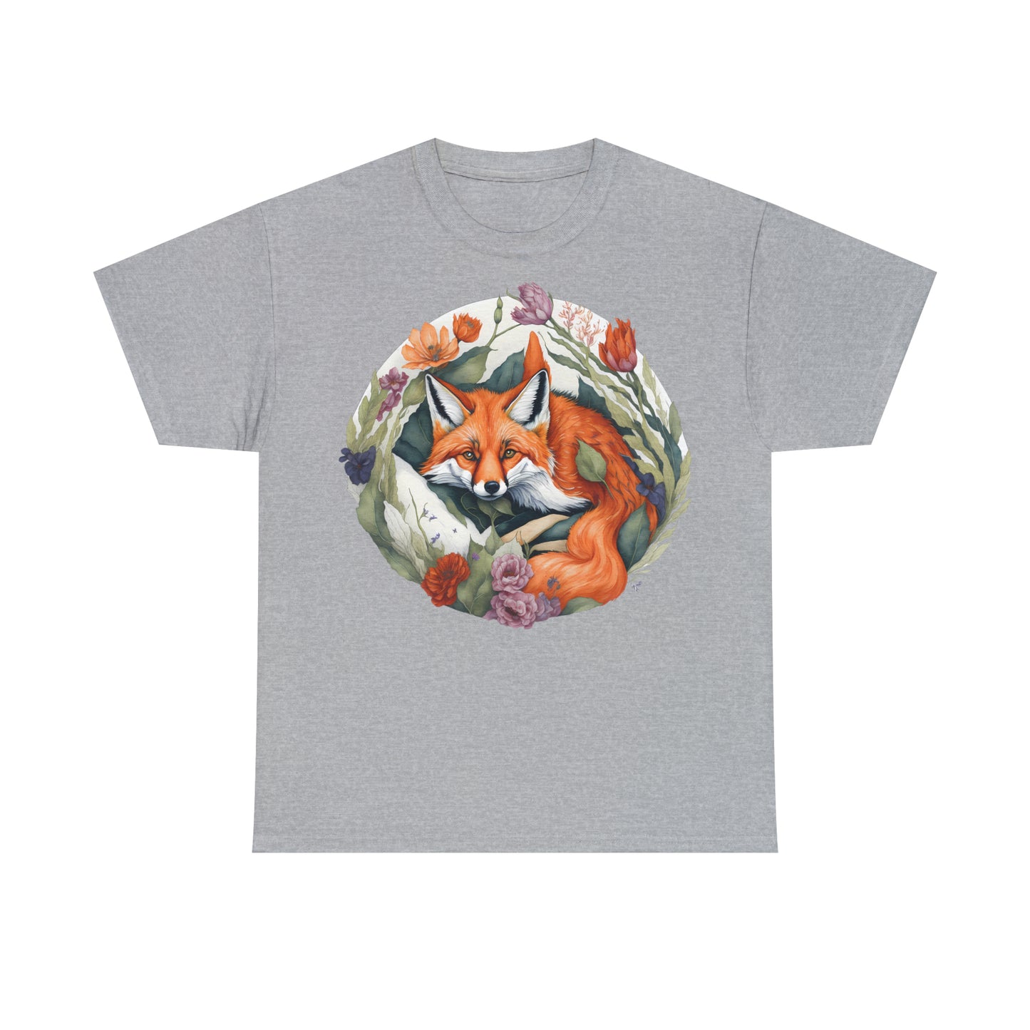 Unisex T-Shirt Fuchs und Blumen