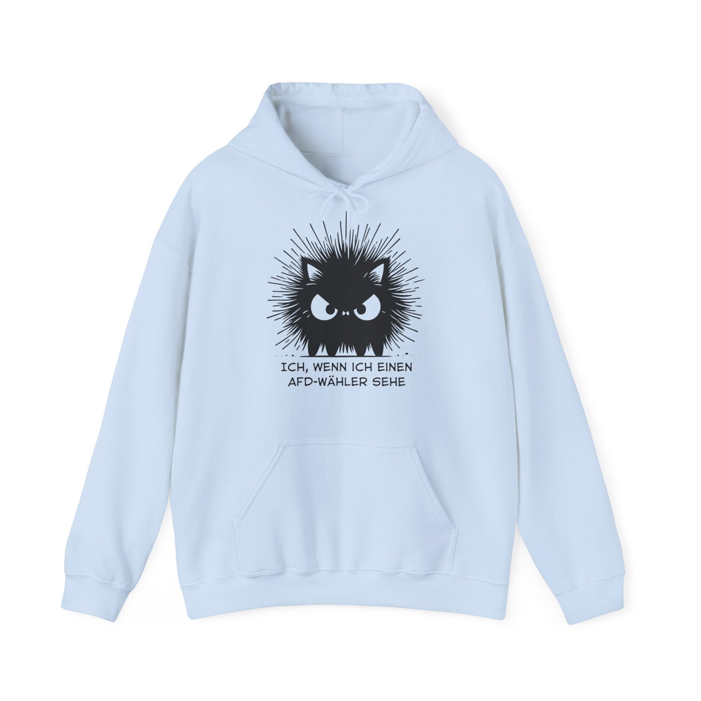 Unisex Hoodie wütende schwarze Katze "Ich, wenn ich einen AFD-Wähler sehe"