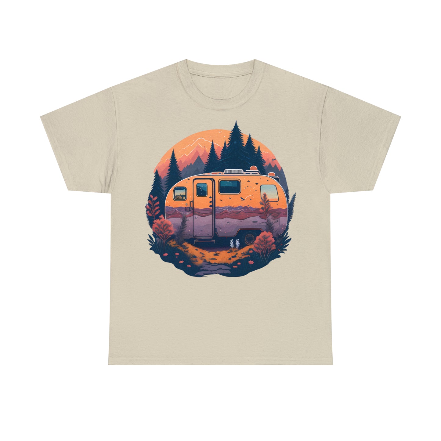 Unisex T-Shirt Wohnwagen in der Wildnis