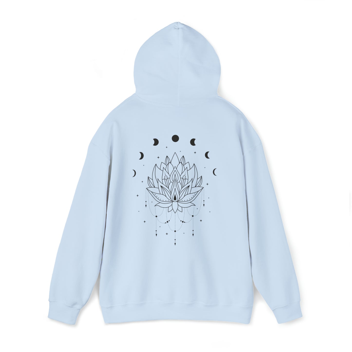 Unisex Hoodie Boho Lotos Mond Mondphasen