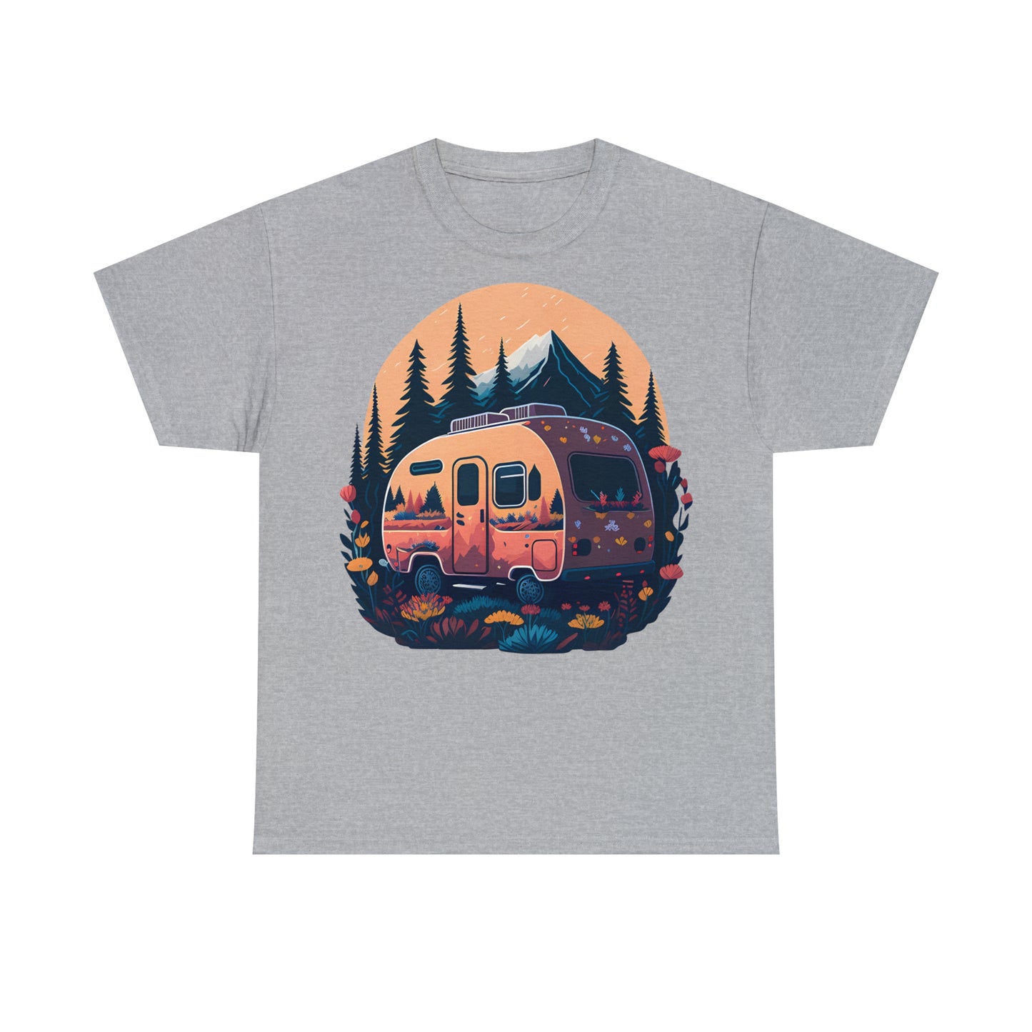 Unisex T-Shirt Wohnwagen in der Wildnis