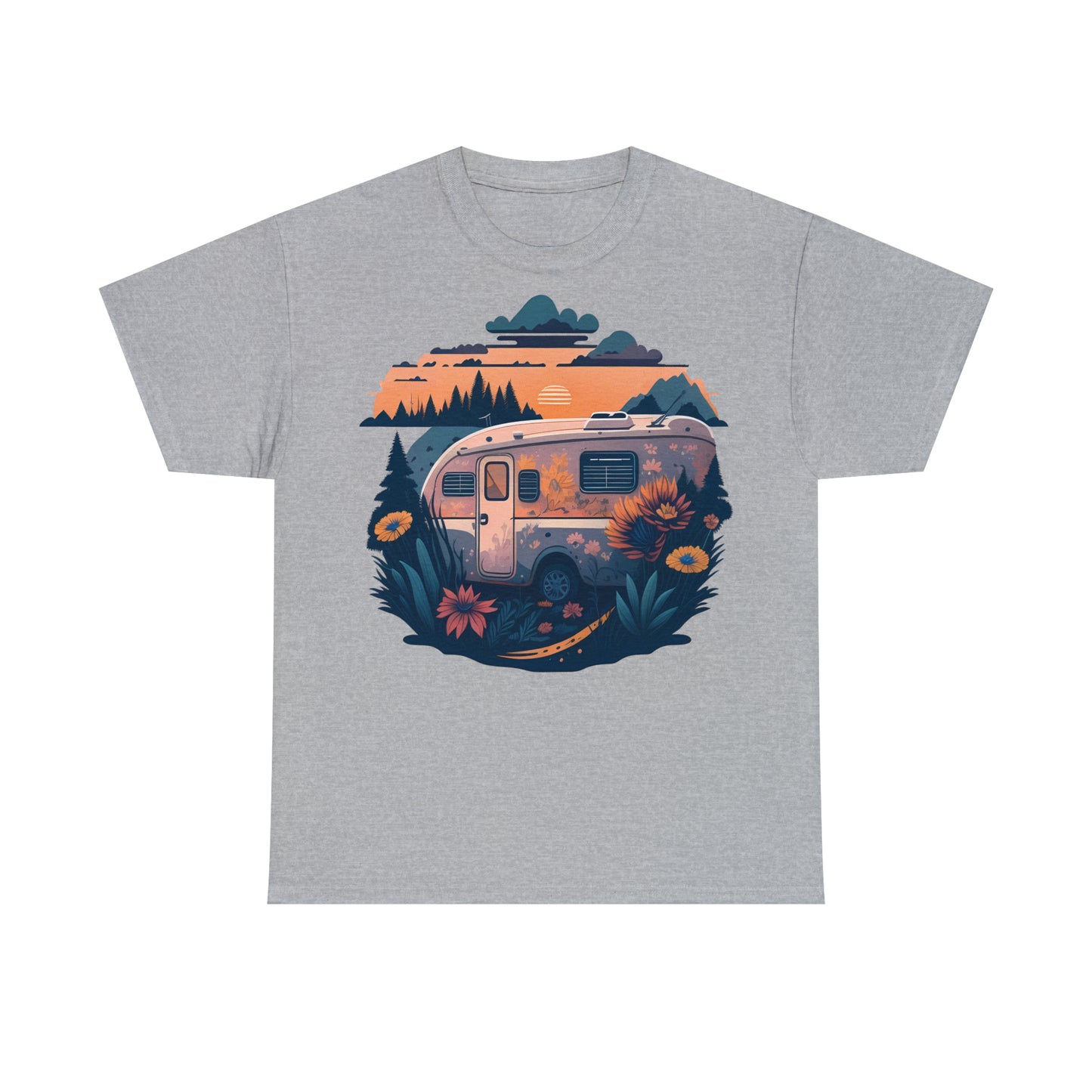 Unisex T-Shirt Wohnwagen in der Natur