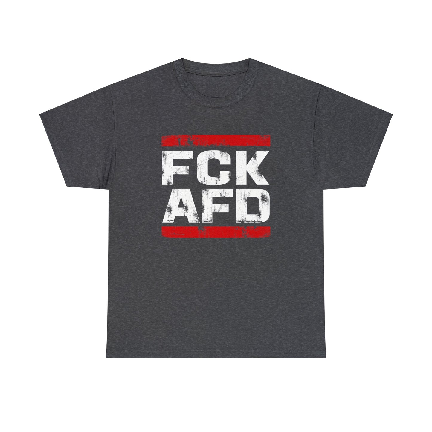 Unisex T-Shirt FCK AFD Grunge Design mit roten Balken