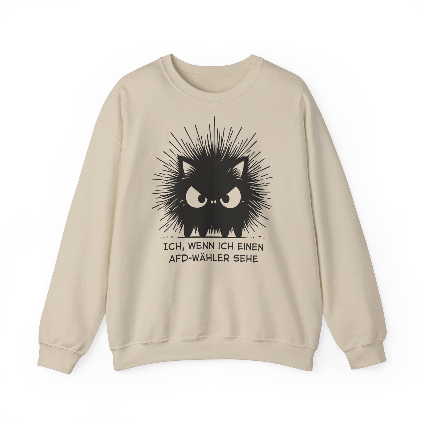 Unisex Sweatshirt wütende schwarze Katze "Ich, wenn ich einen AFD-Wähler sehe"