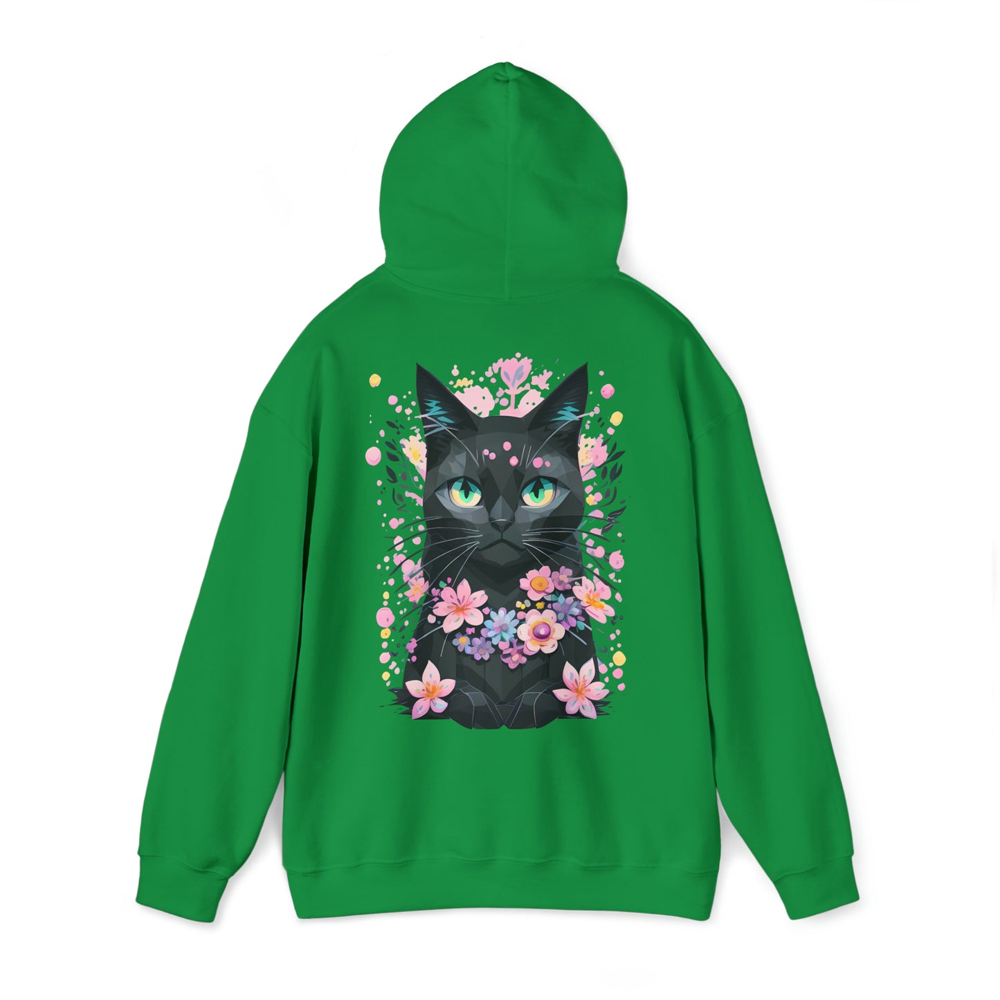 Unisex Hoodie Grumpy Cat mit Blumen