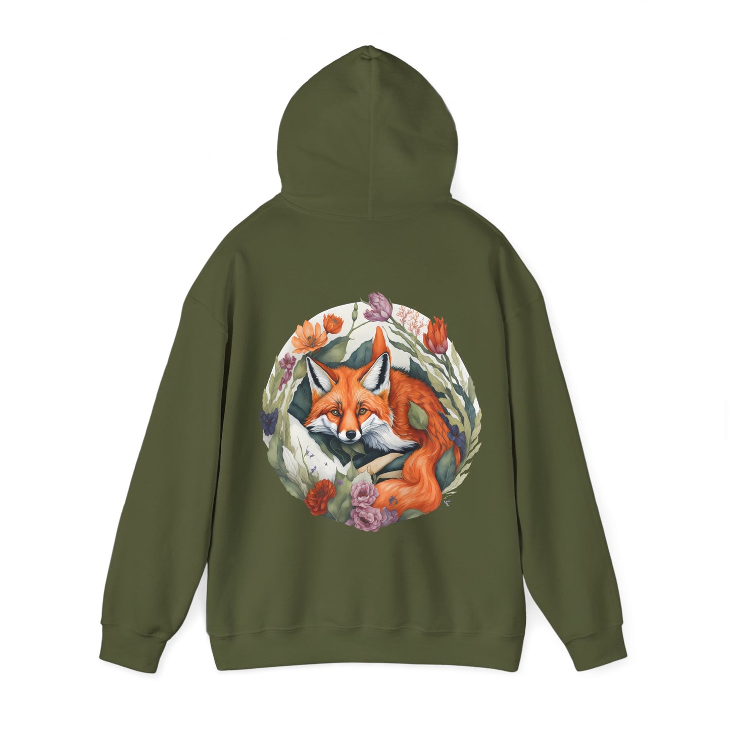 Unisex Hoodie Fuchs und Blumen