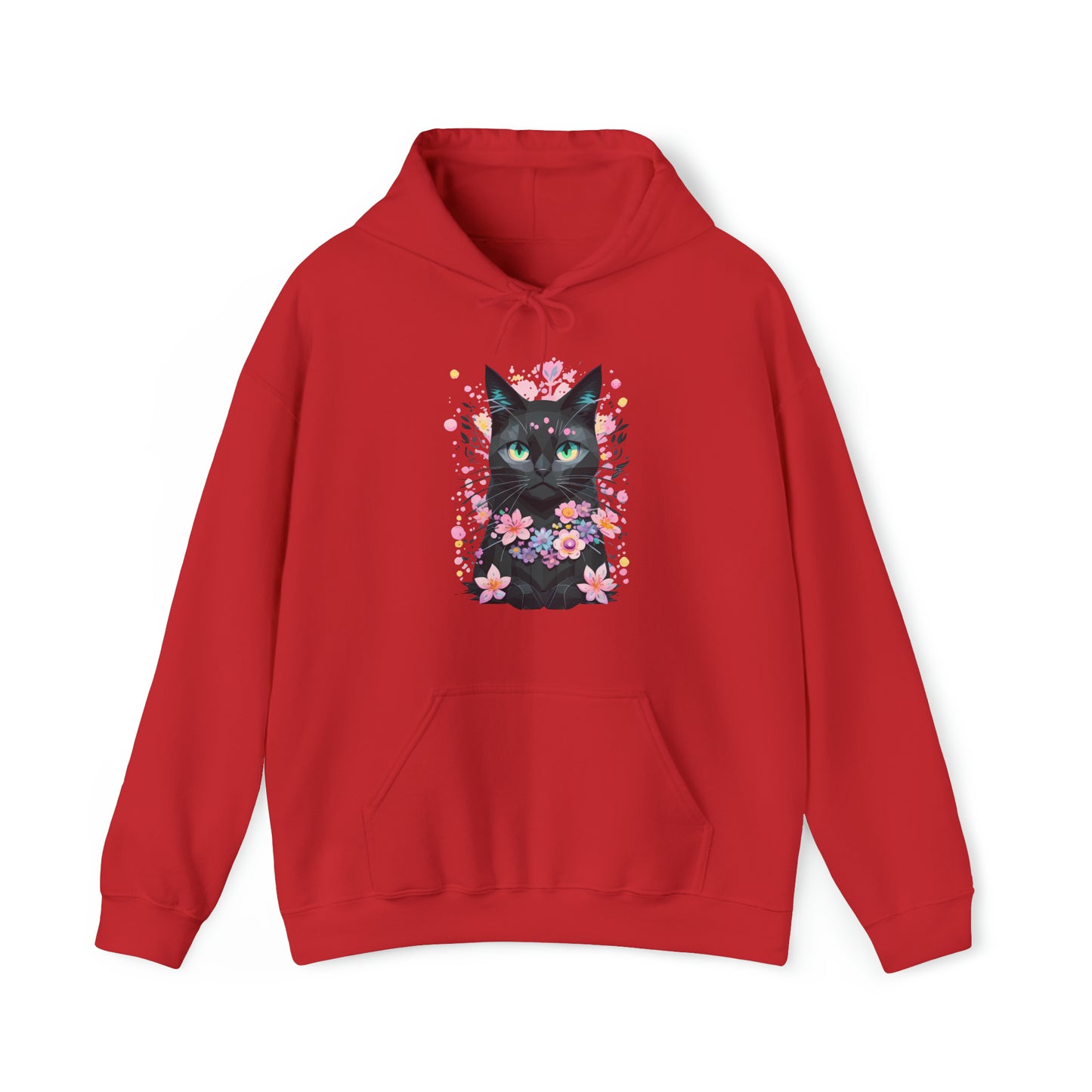 Unisex Hoodie Grumpy Cat mit Blumen