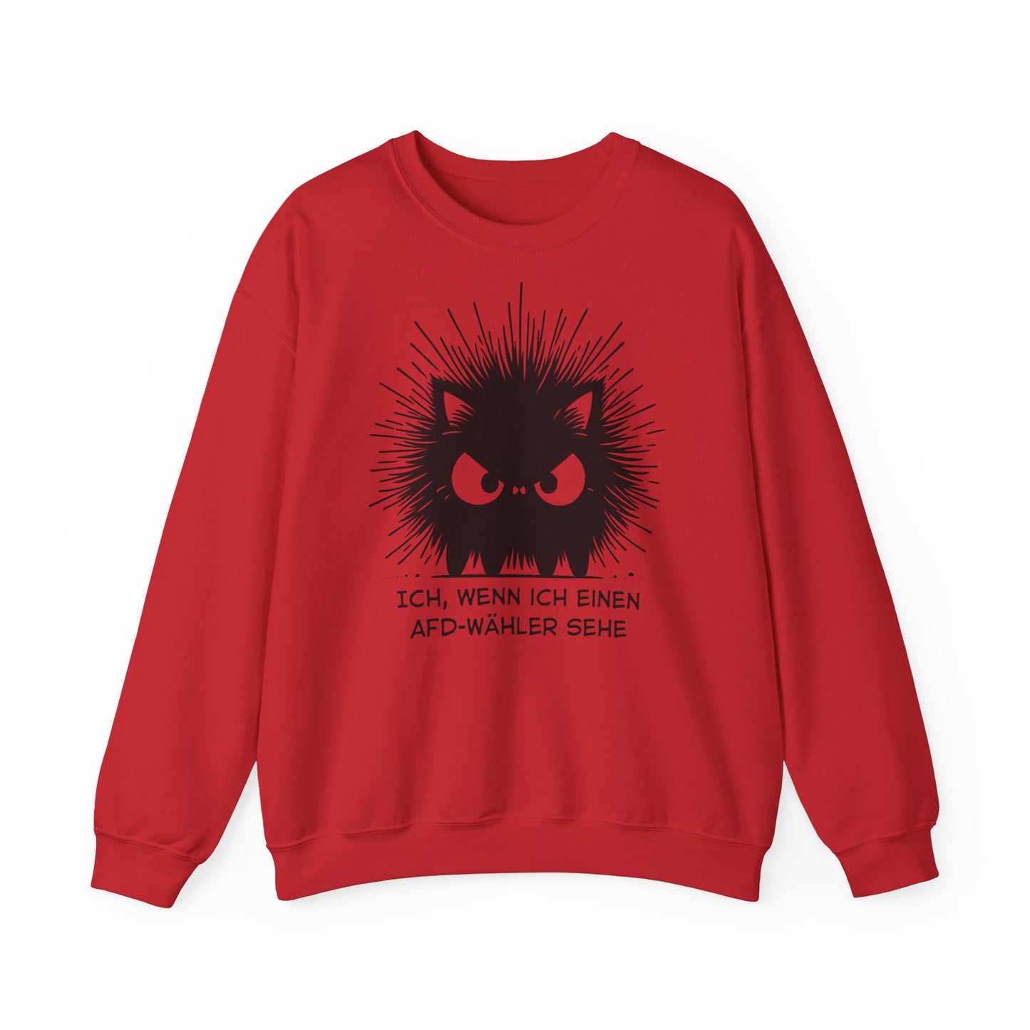 Unisex Sweatshirt wütende schwarze Katze "Ich, wenn ich einen AFD-Wähler sehe"