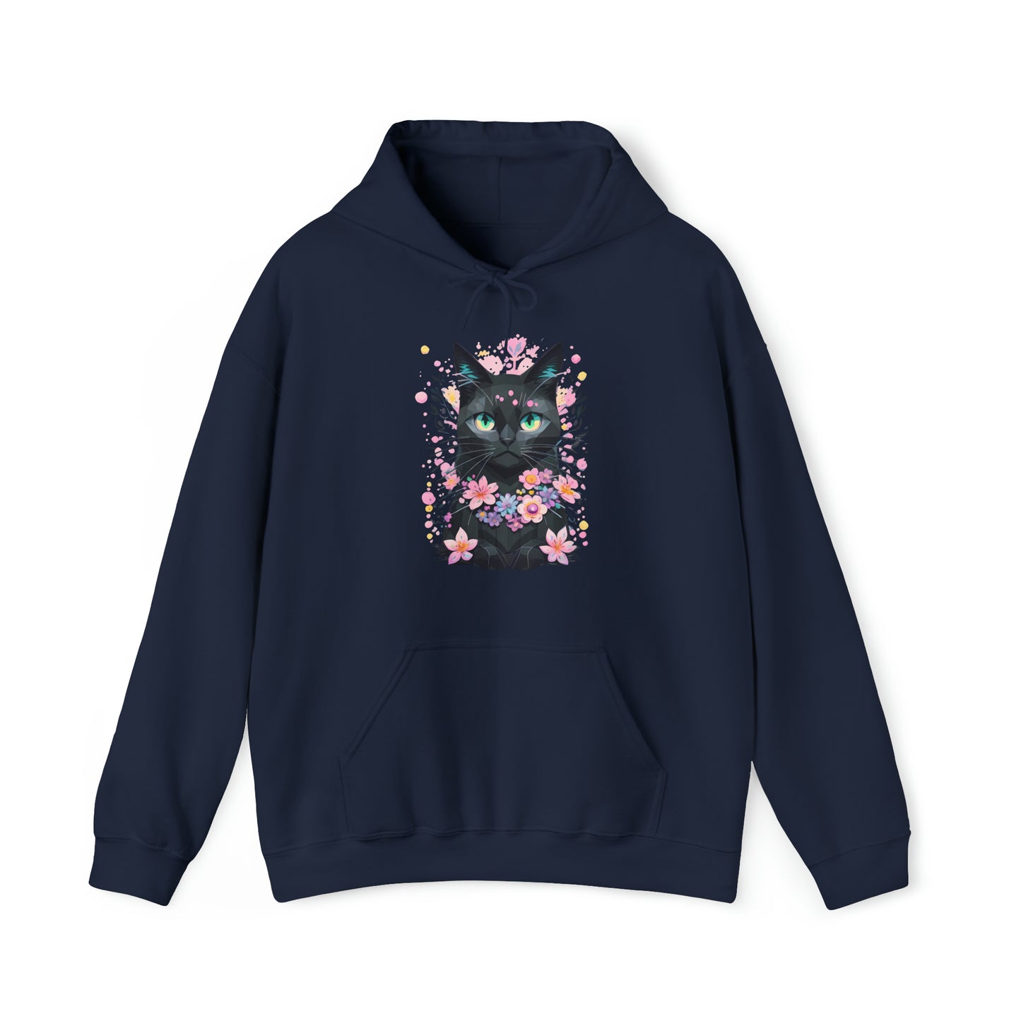 Unisex Hoodie Grumpy Cat mit Blumen