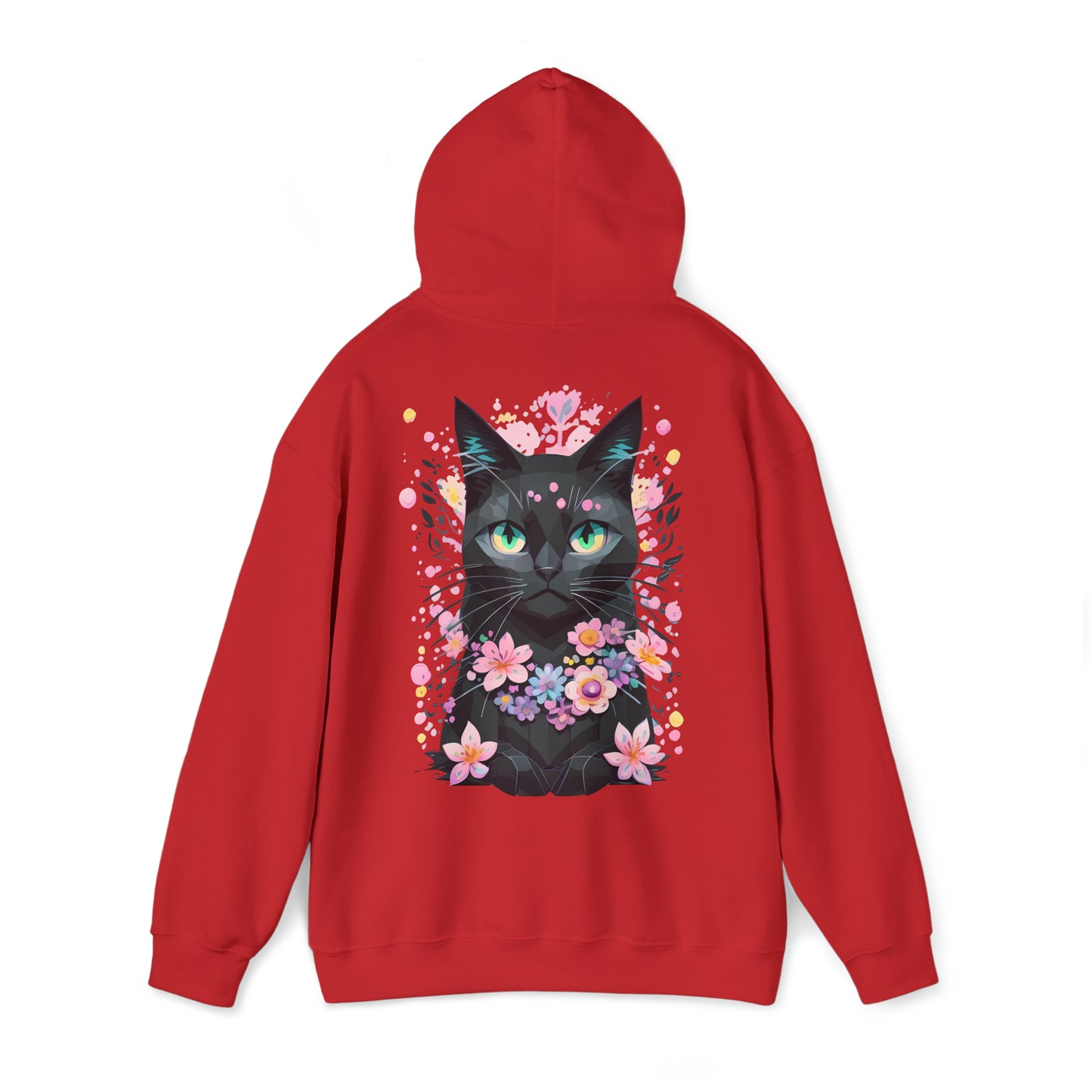 Unisex Hoodie Grumpy Cat mit Blumen