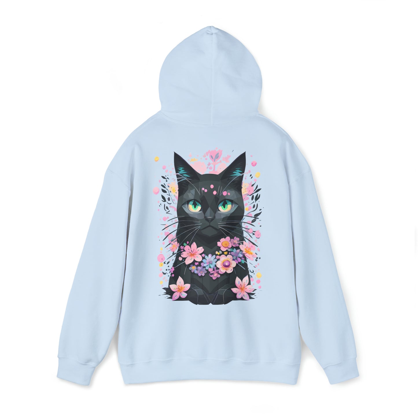 Unisex Hoodie Grumpy Cat mit Blumen