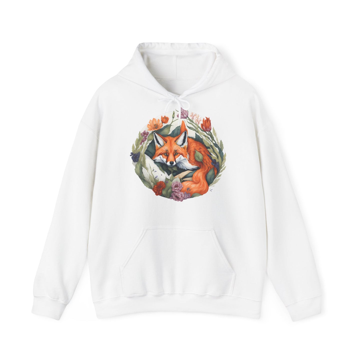 Unisex Hoodie Fuchs und Blumen