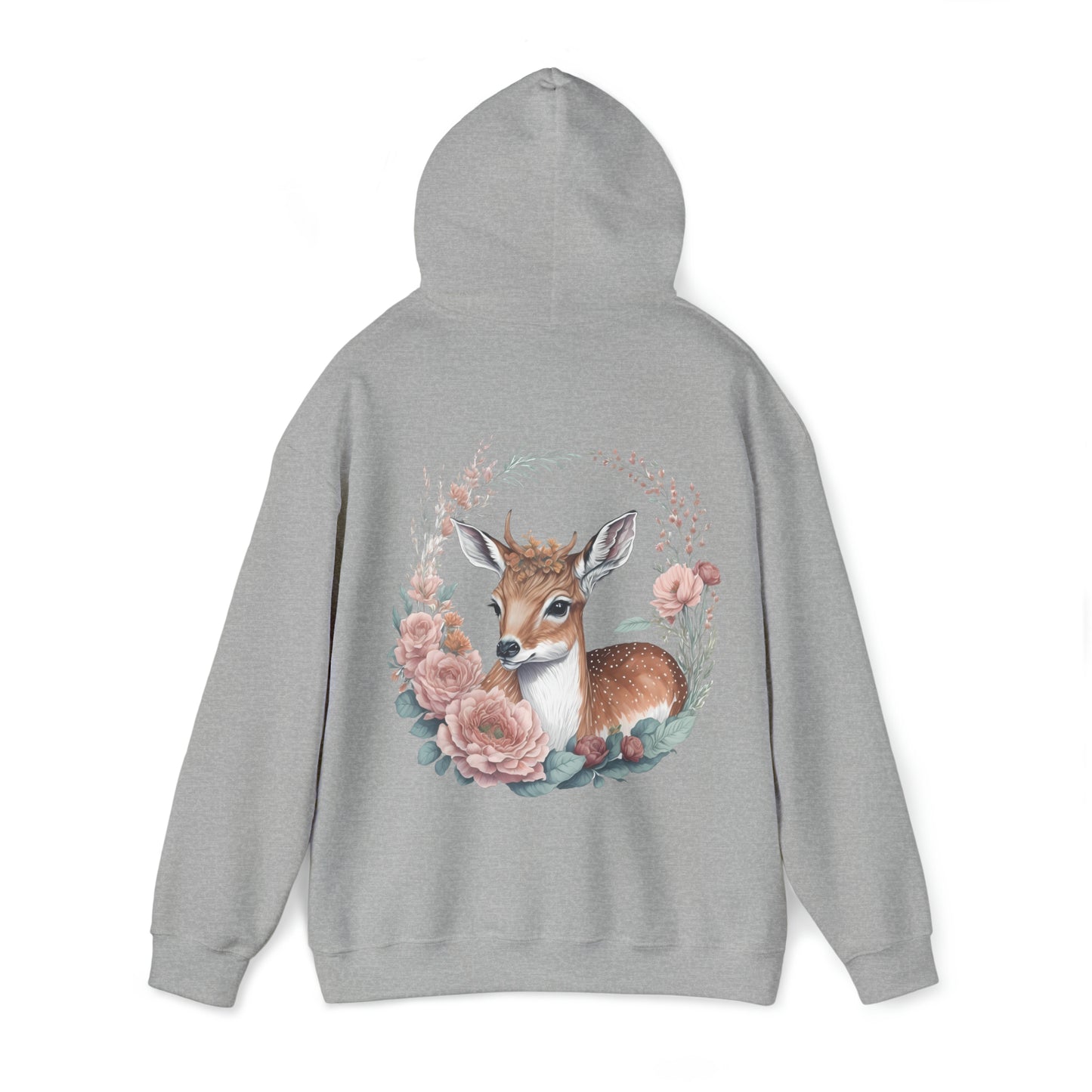 Unisex Hoodie Rehkitz und Blumen