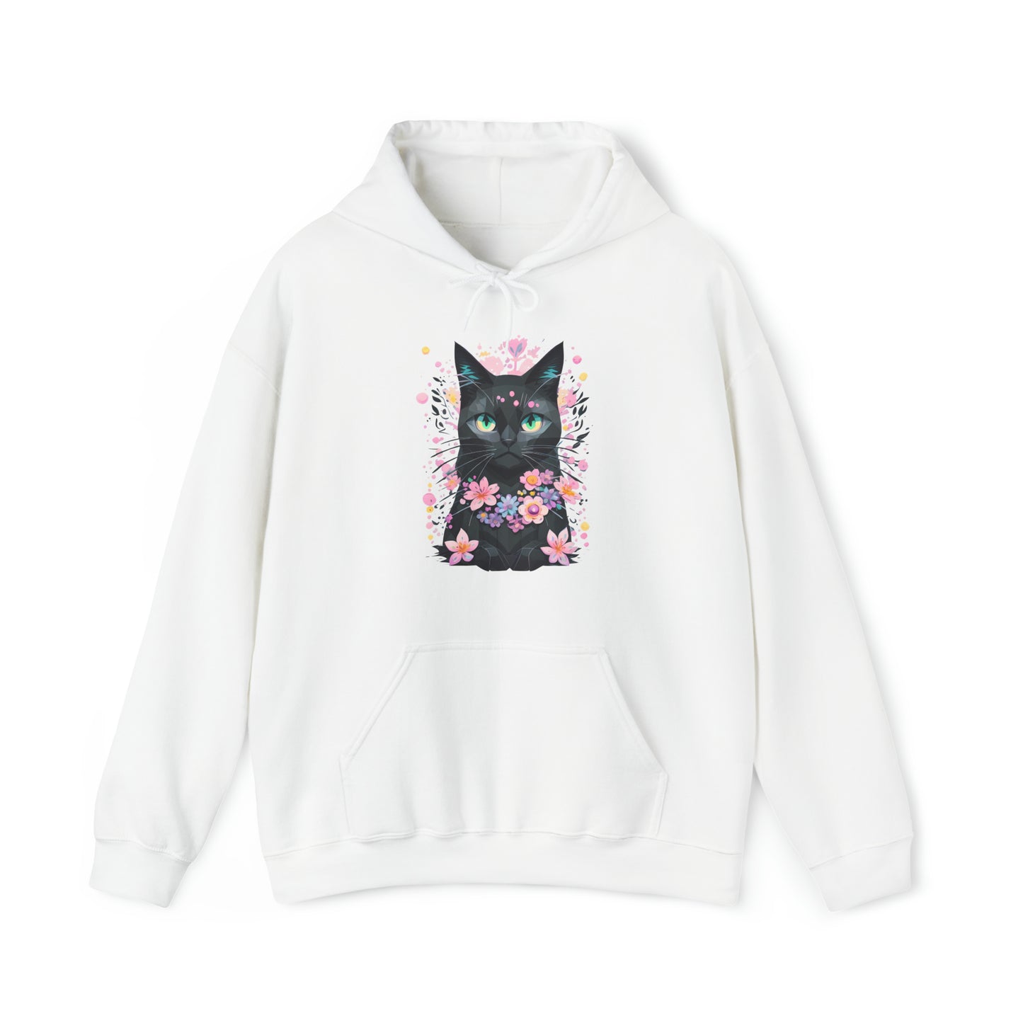 Unisex Hoodie Grumpy Cat mit Blumen