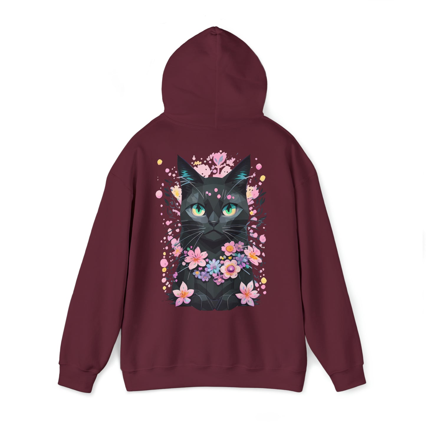 Unisex Hoodie Grumpy Cat mit Blumen