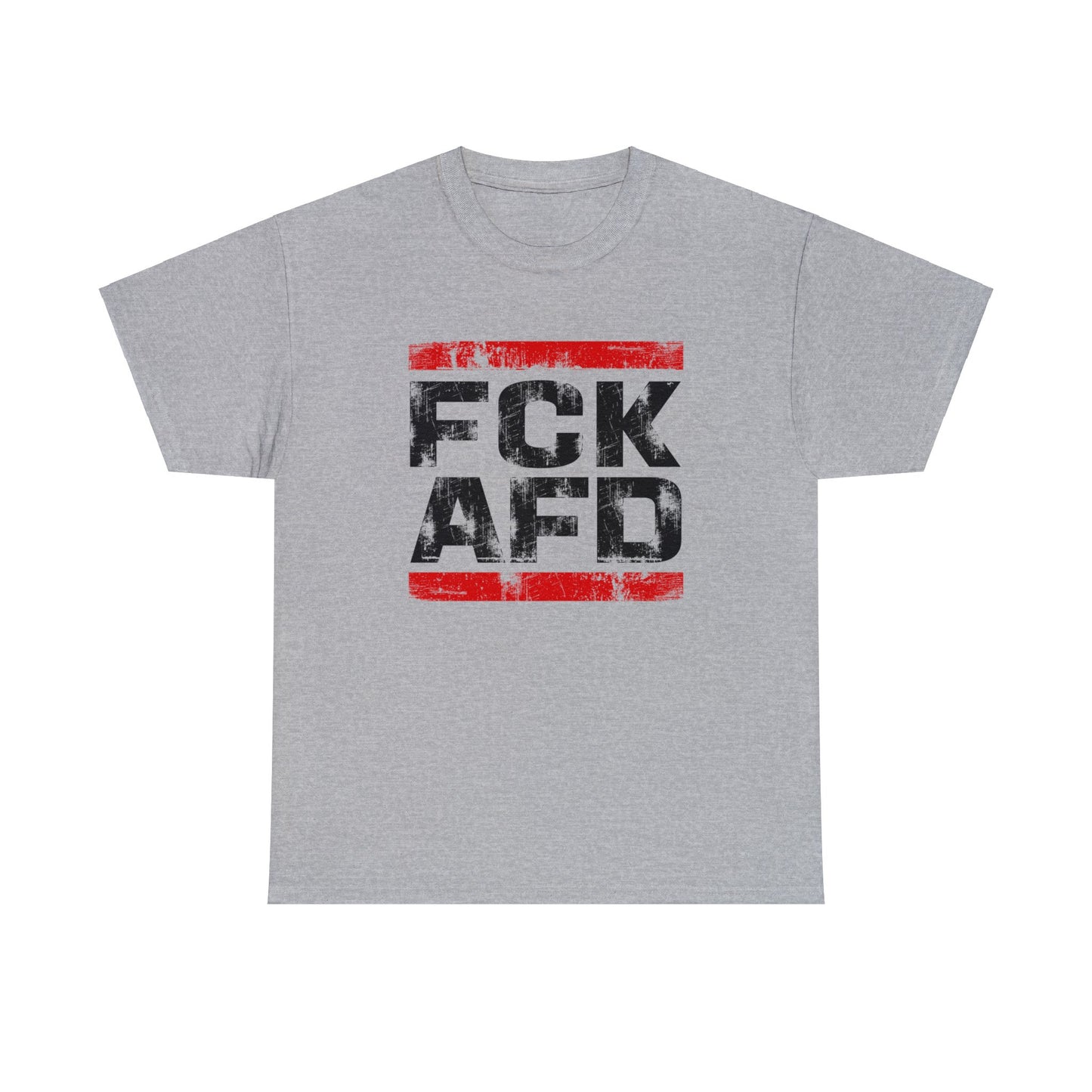 Unisex T-Shirt FCK AFD Grunge Design mit roten Balken