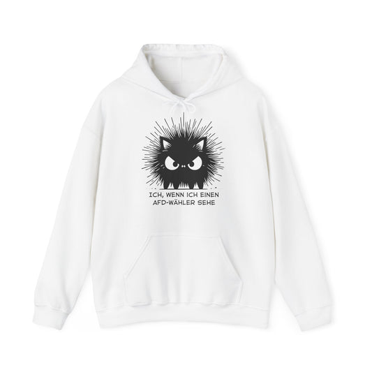 Unisex Hoodie wütende schwarze Katze "Ich, wenn ich einen AFD-Wähler sehe"