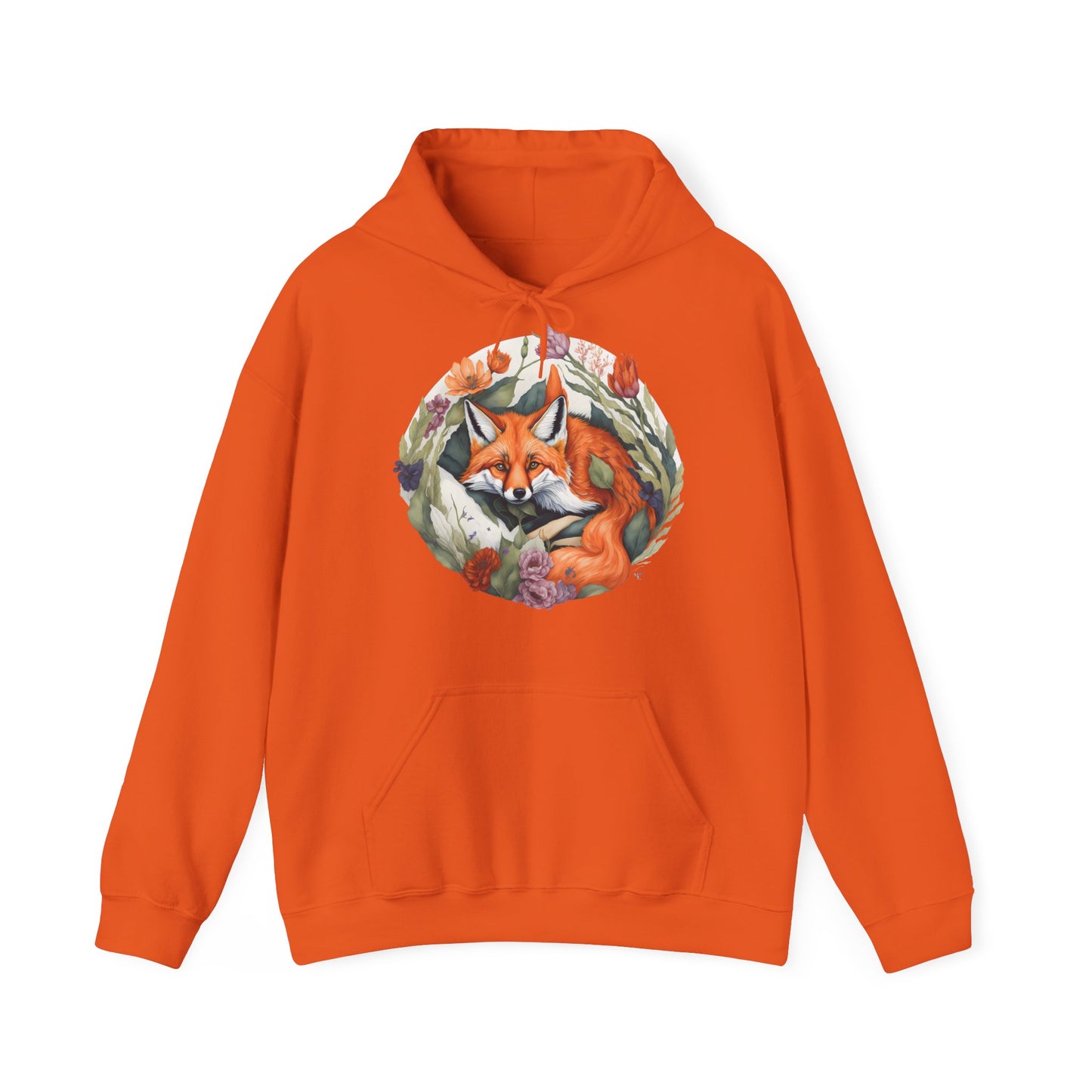 Unisex Hoodie Fuchs und Blumen