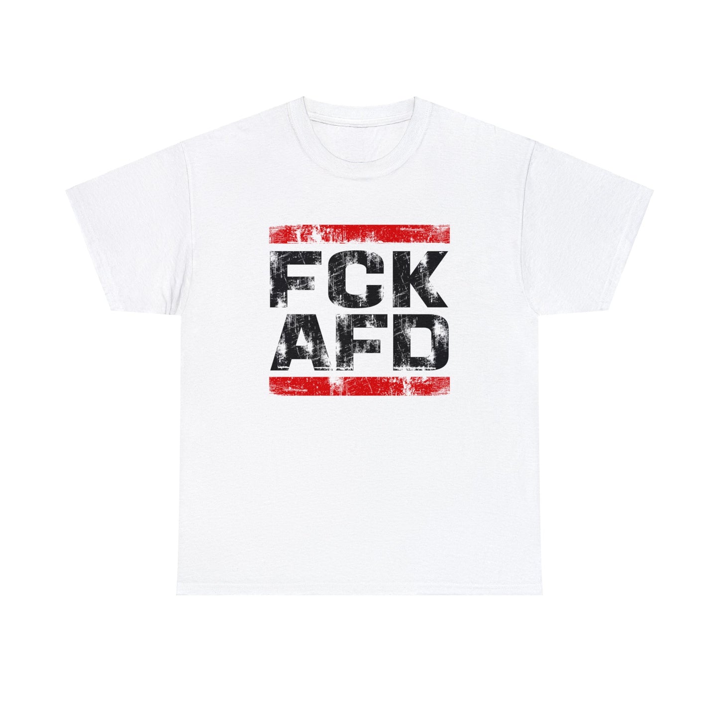 Unisex T-Shirt FCK AFD Grunge Design mit roten Balken