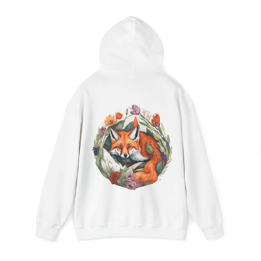 Unisex Hoodie Fuchs und Blumen