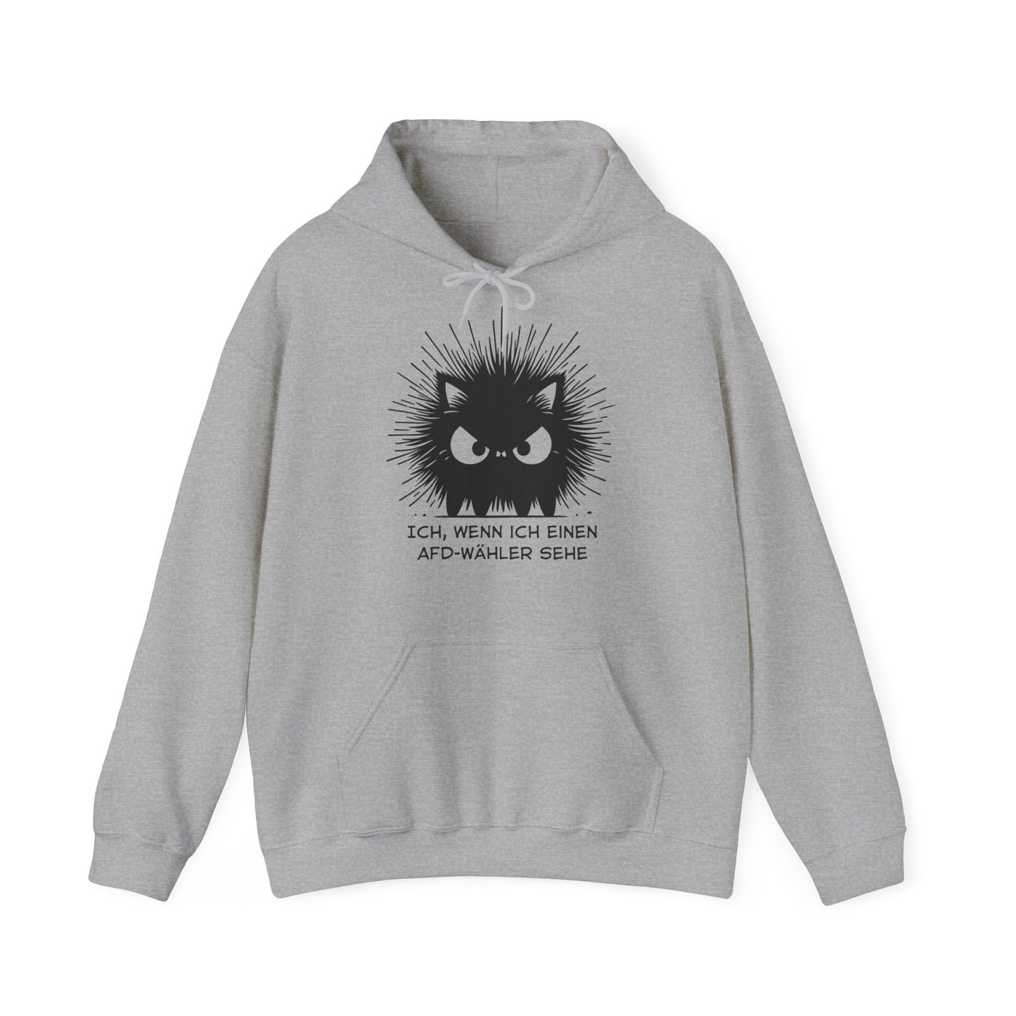 Unisex Hoodie wütende schwarze Katze "Ich, wenn ich einen AFD-Wähler sehe"