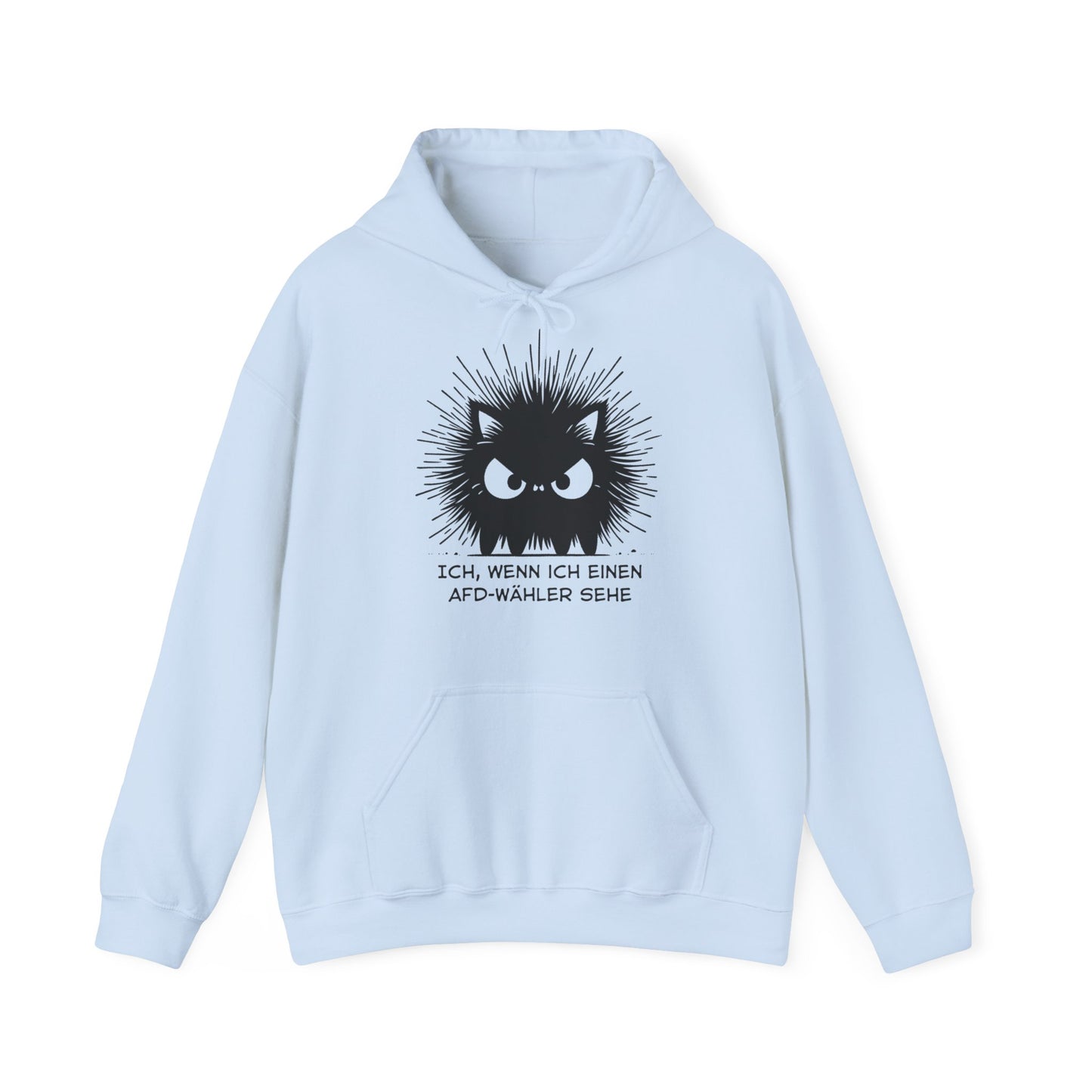 Unisex Hoodie wütende schwarze Katze "Ich, wenn ich einen AFD-Wähler sehe"