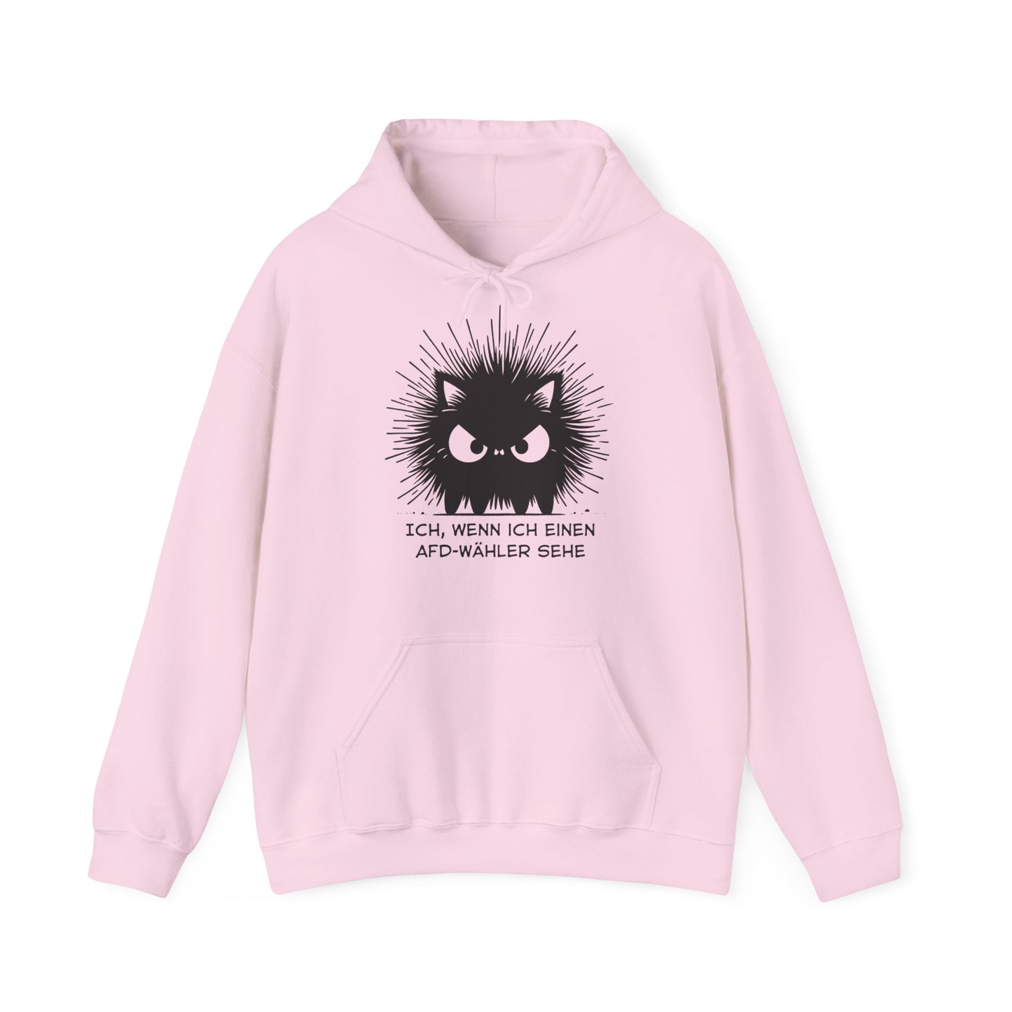 Unisex Hoodie wütende schwarze Katze "Ich, wenn ich einen AFD-Wähler sehe"