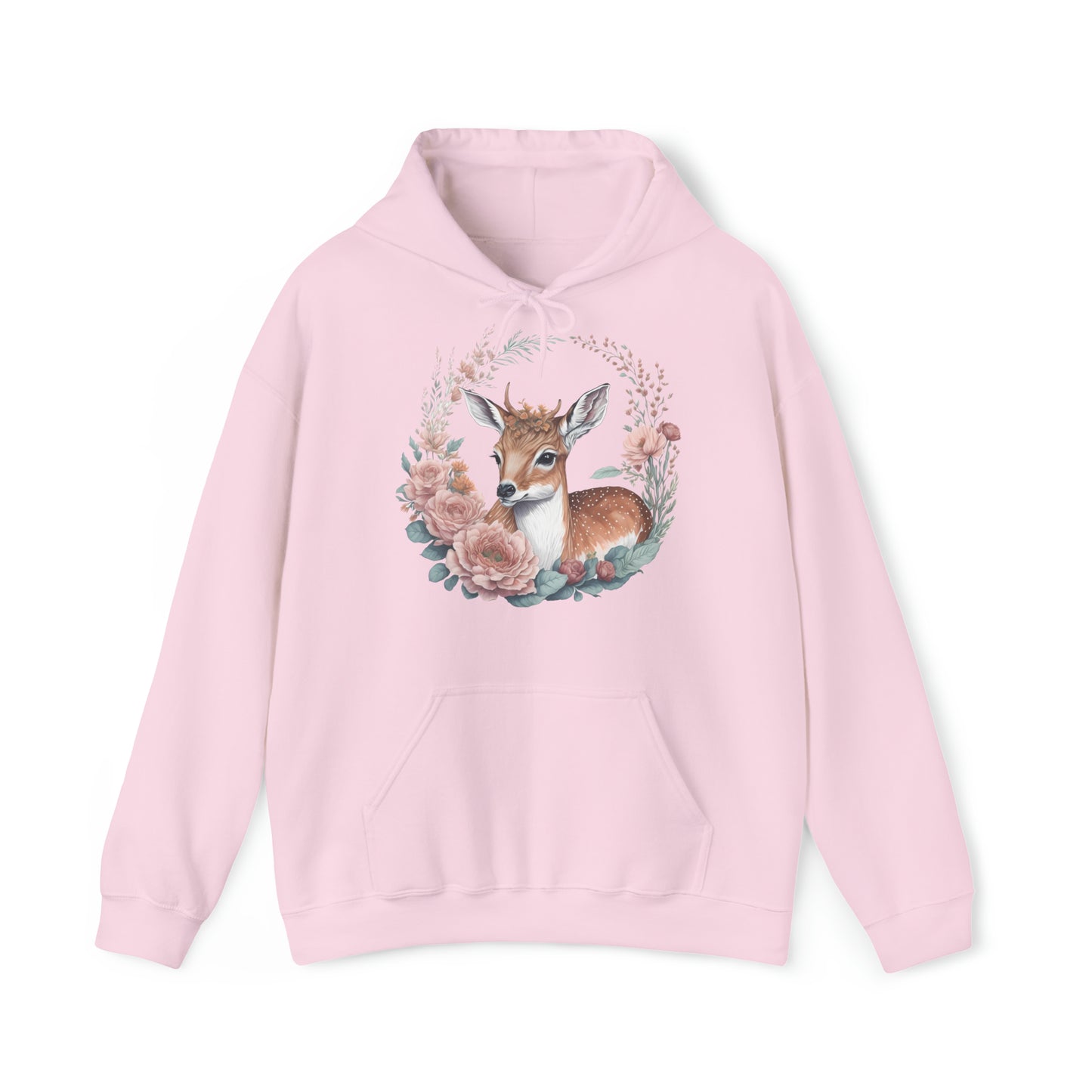 Unisex Hoodie Rehkitz und Blumen