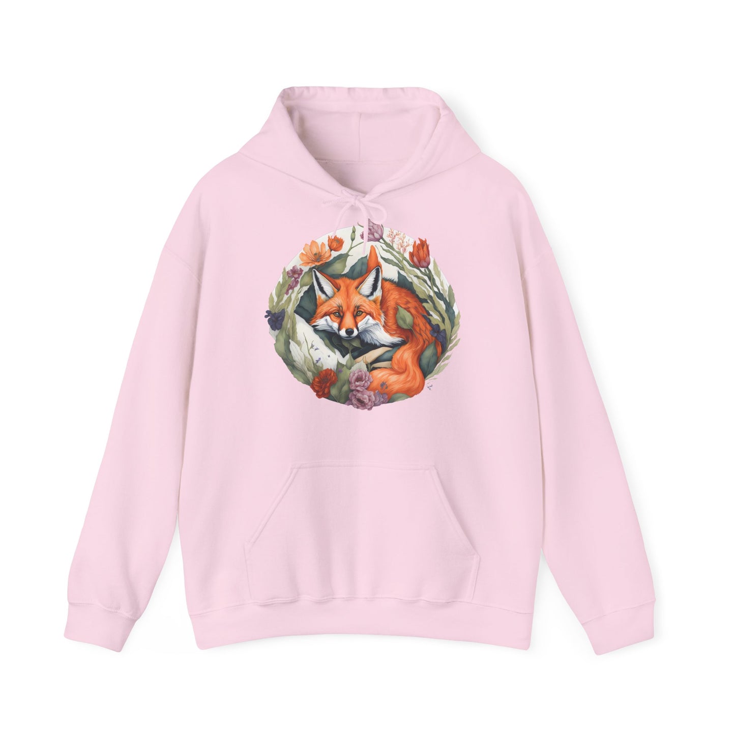 Unisex Hoodie Fuchs und Blumen