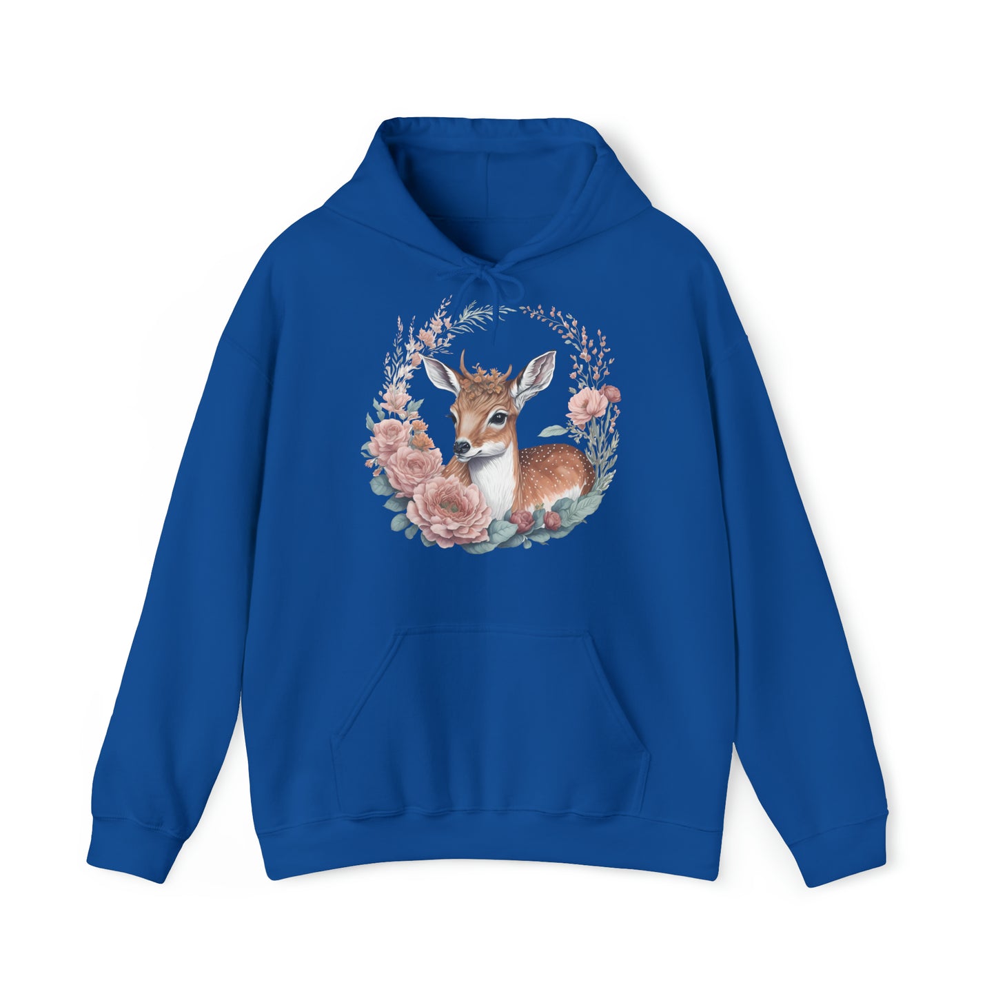 Unisex Hoodie Rehkitz und Blumen