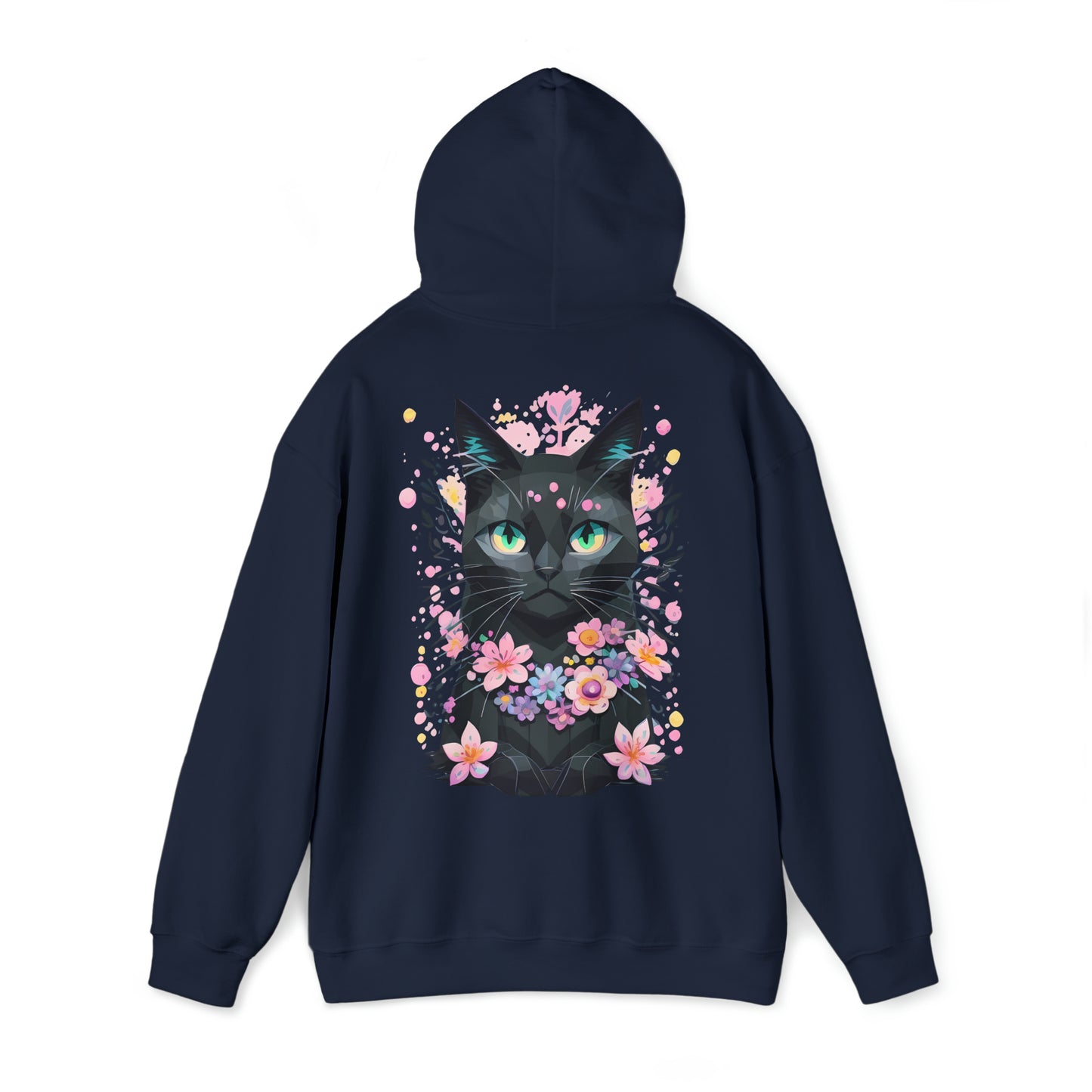 Unisex Hoodie Grumpy Cat mit Blumen