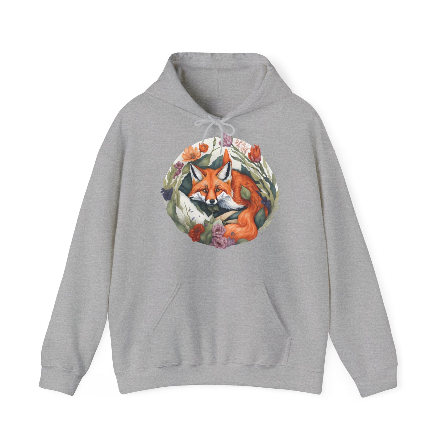 Unisex Hoodie Fuchs und Blumen