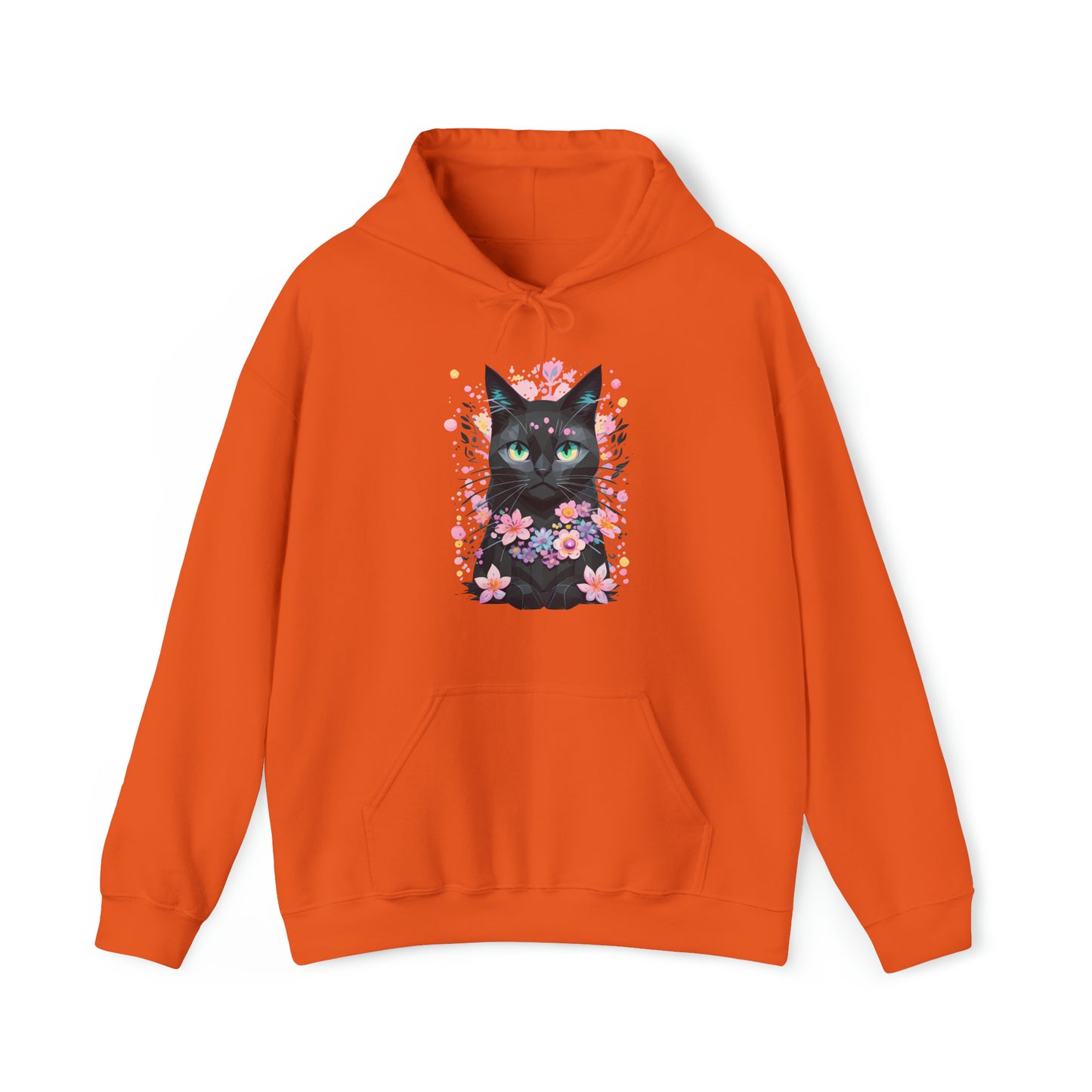 Unisex Hoodie Grumpy Cat mit Blumen