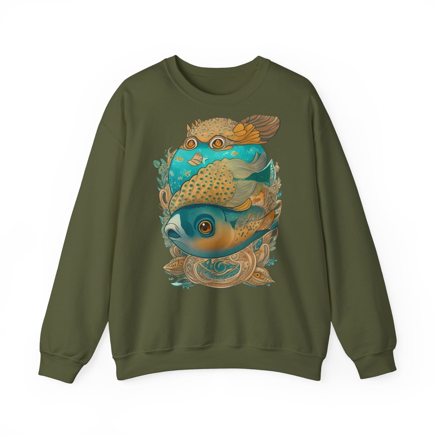 Unisex Sweatshirt Surrealistische Fische