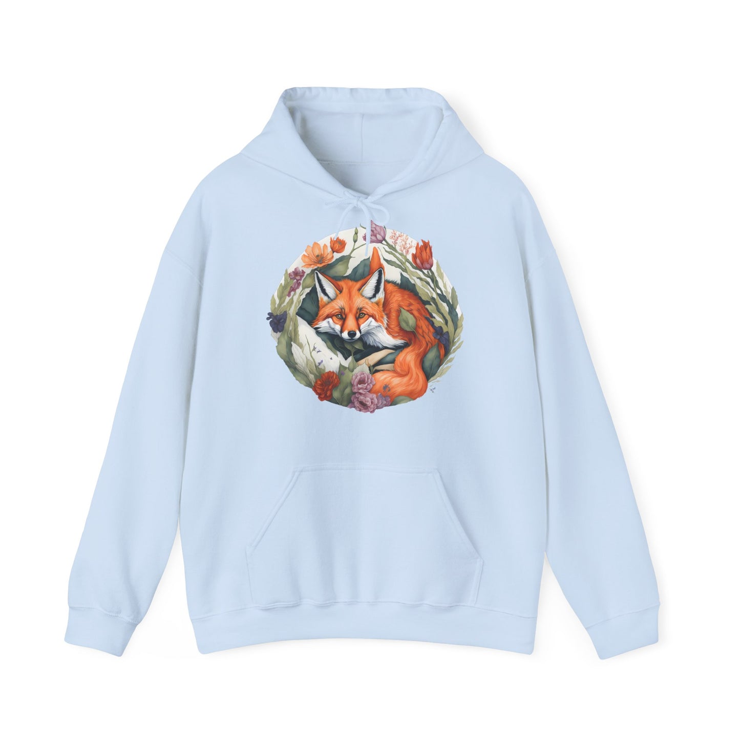 Unisex Hoodie Fuchs und Blumen