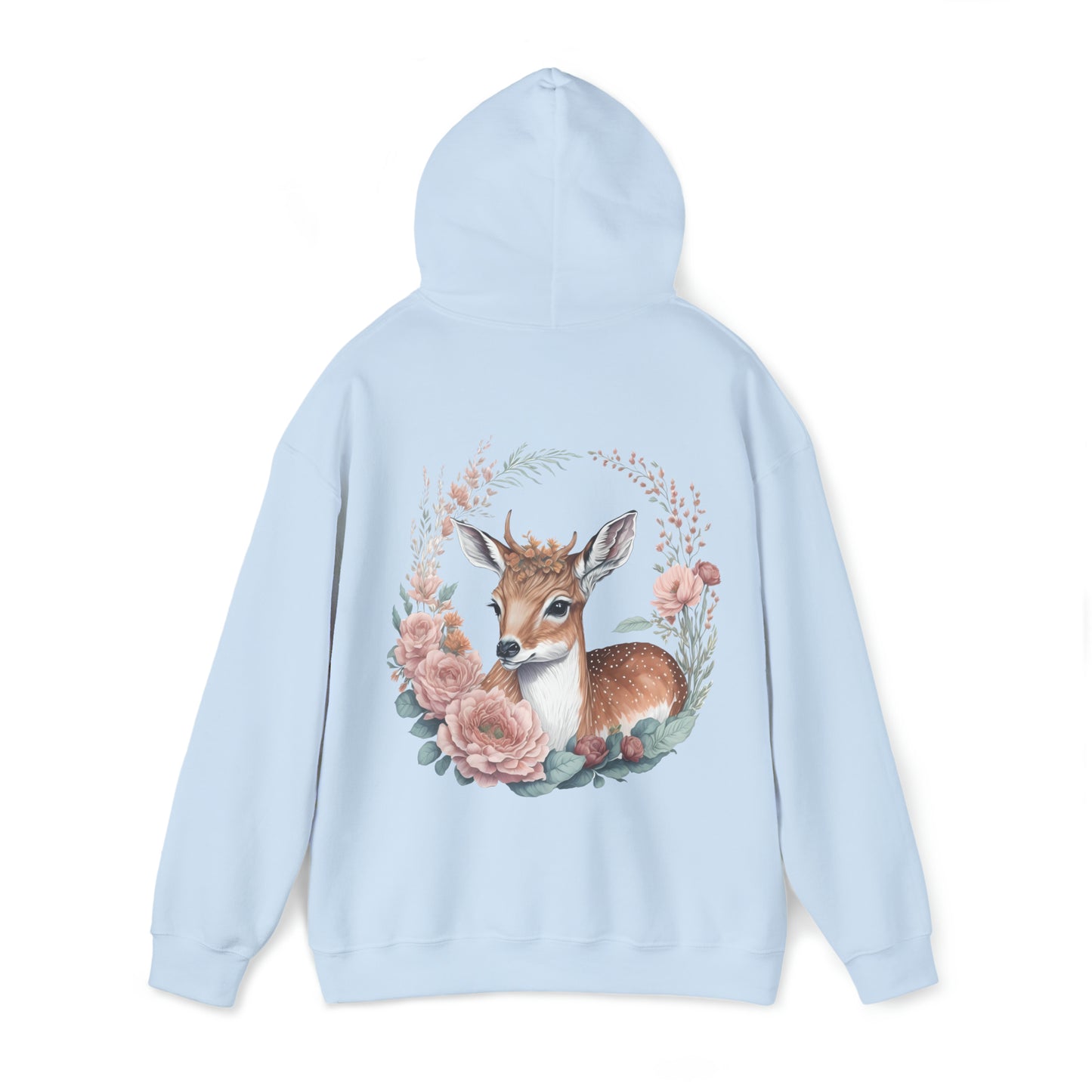 Unisex Hoodie Rehkitz und Blumen