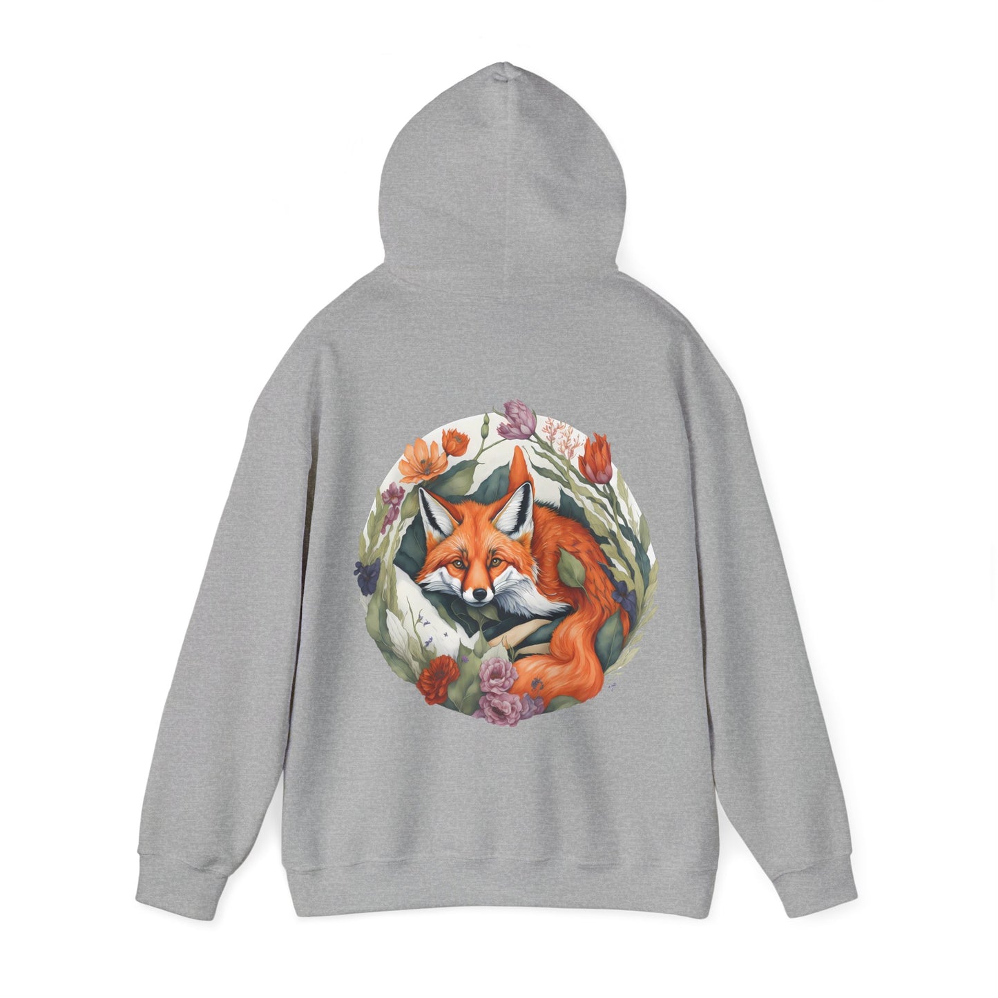 Unisex Hoodie Fuchs und Blumen