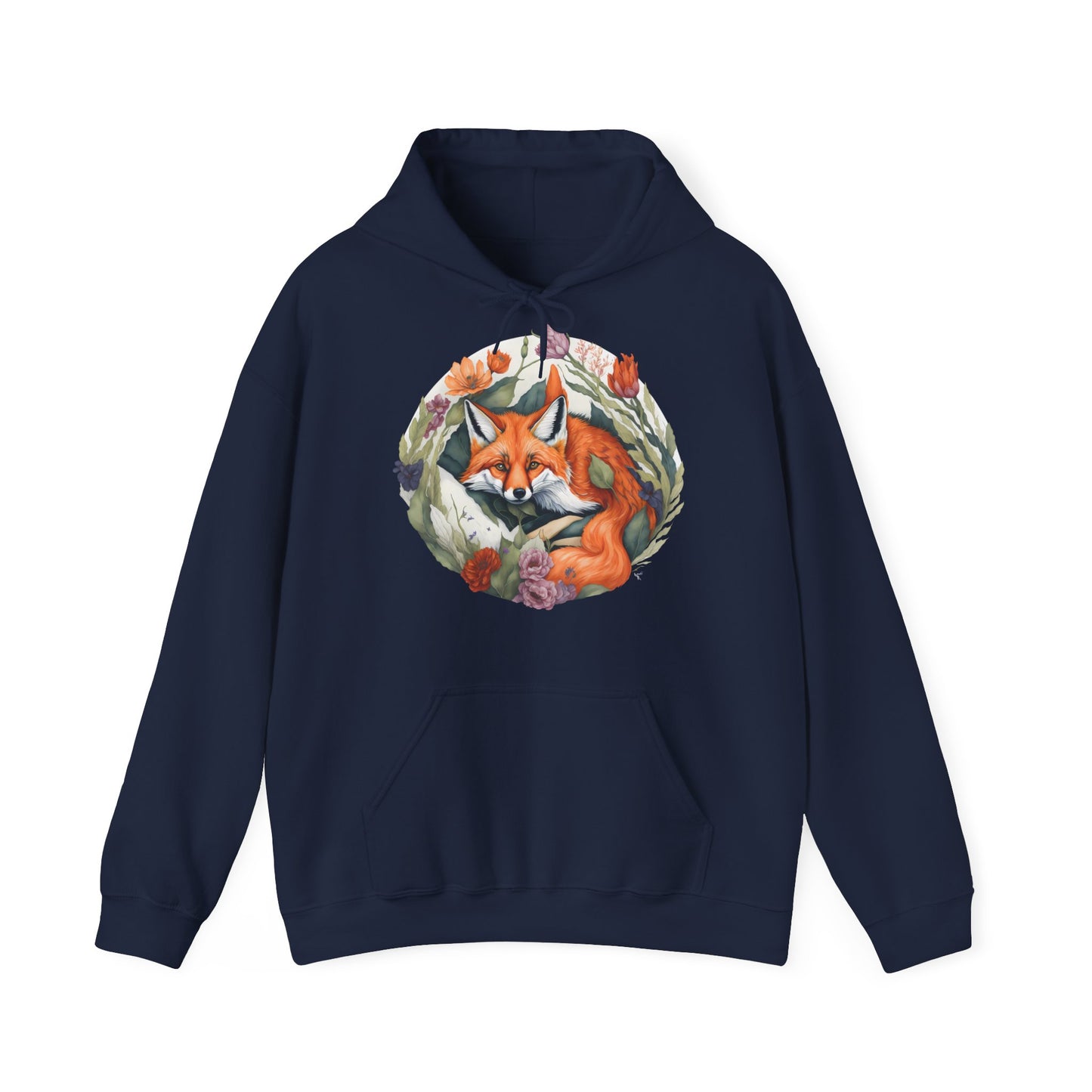 Unisex Hoodie Fuchs und Blumen