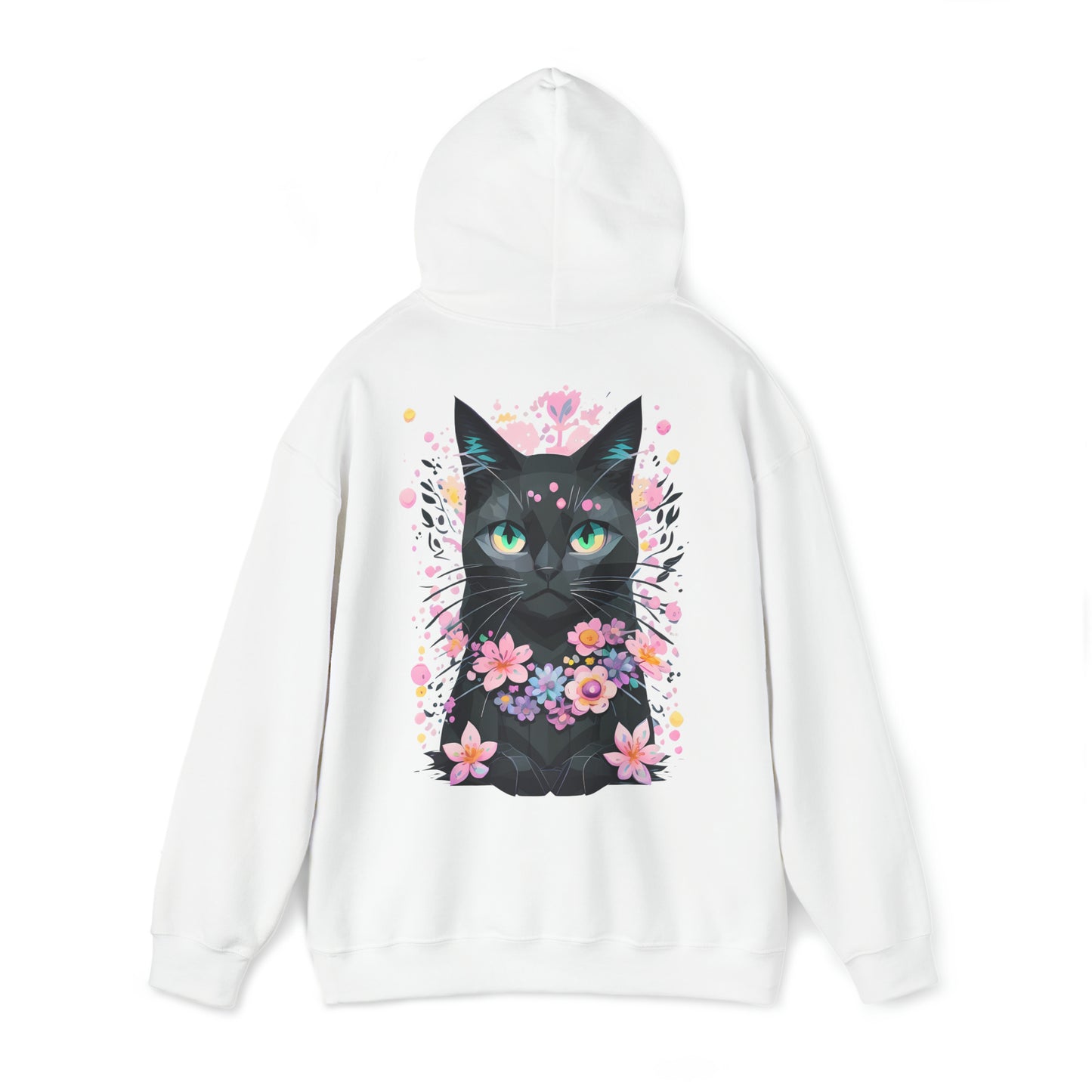 Unisex Hoodie Grumpy Cat mit Blumen