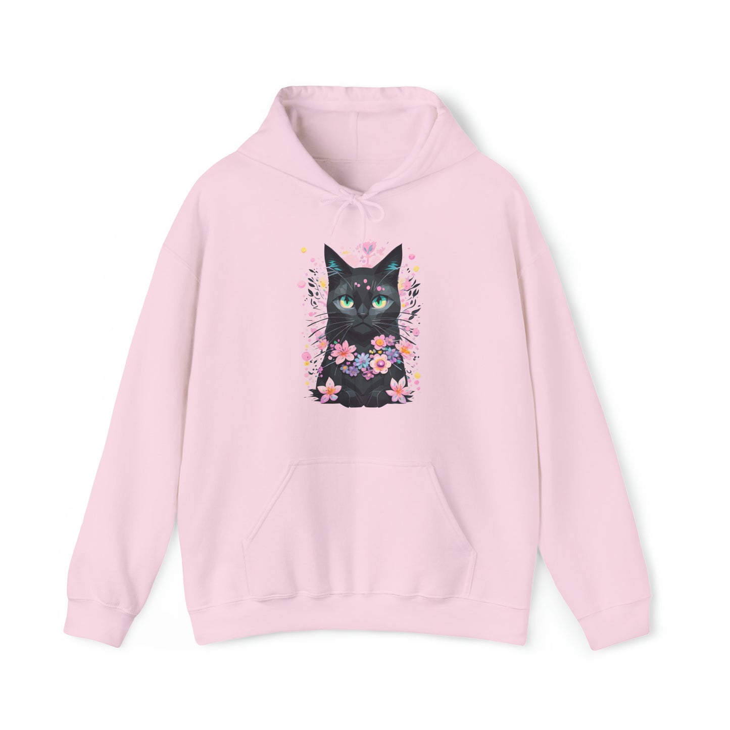 Unisex Hoodie Grumpy Cat mit Blumen