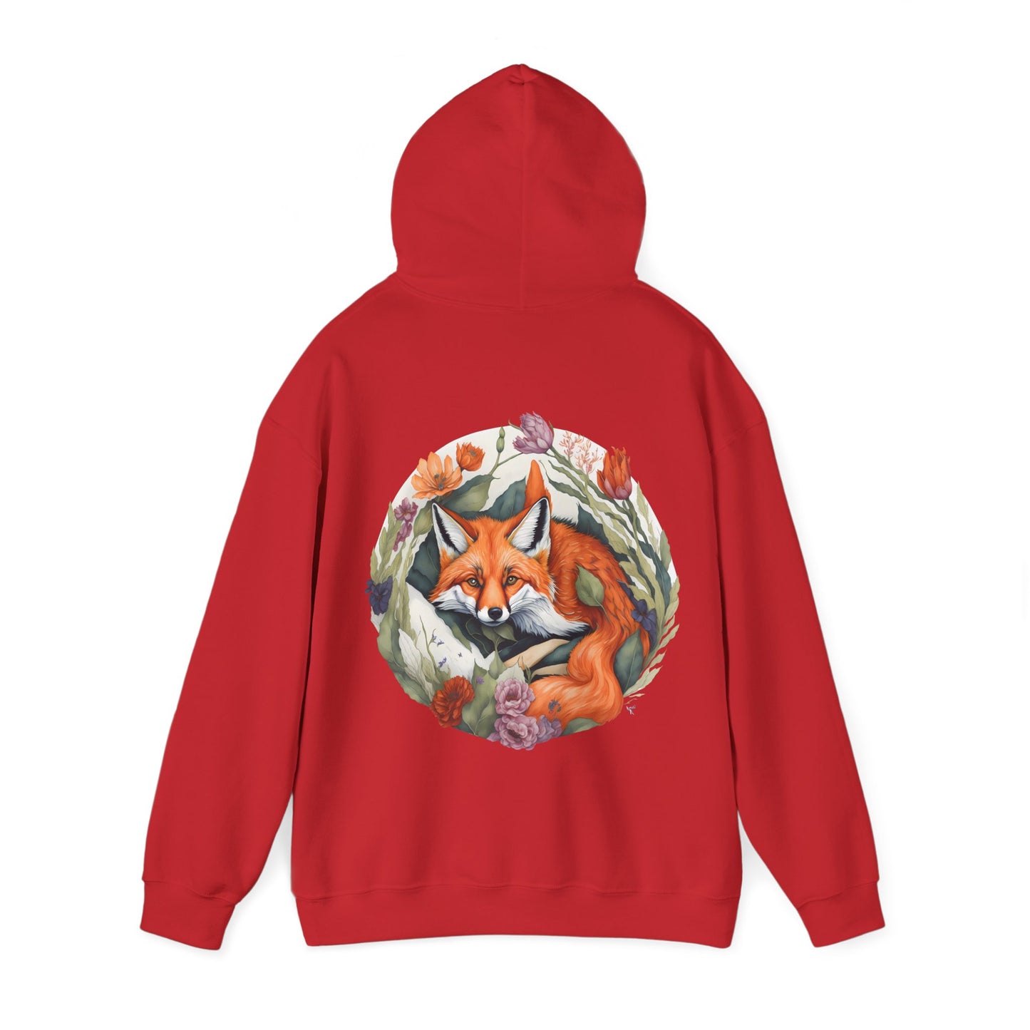 Unisex Hoodie Fuchs und Blumen