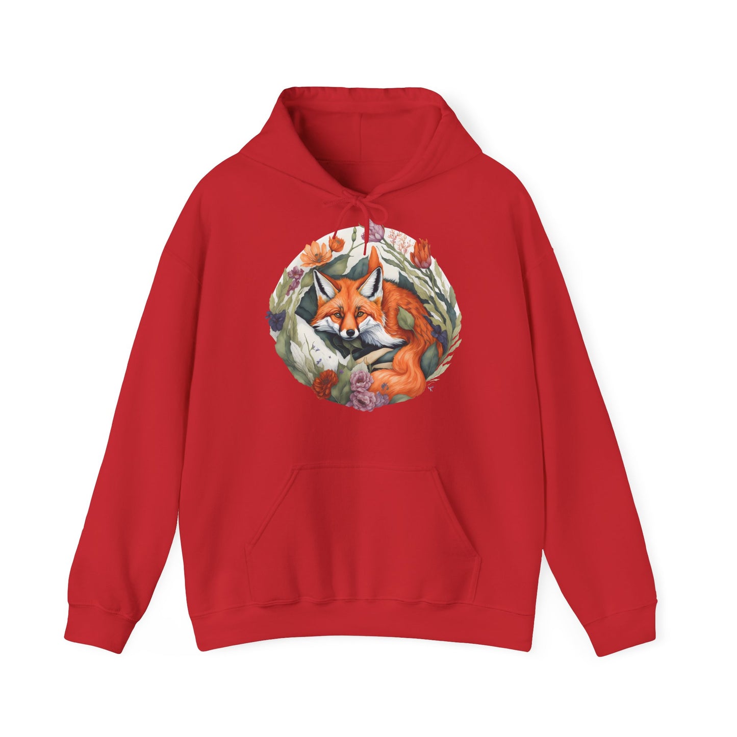 Unisex Hoodie Fuchs und Blumen